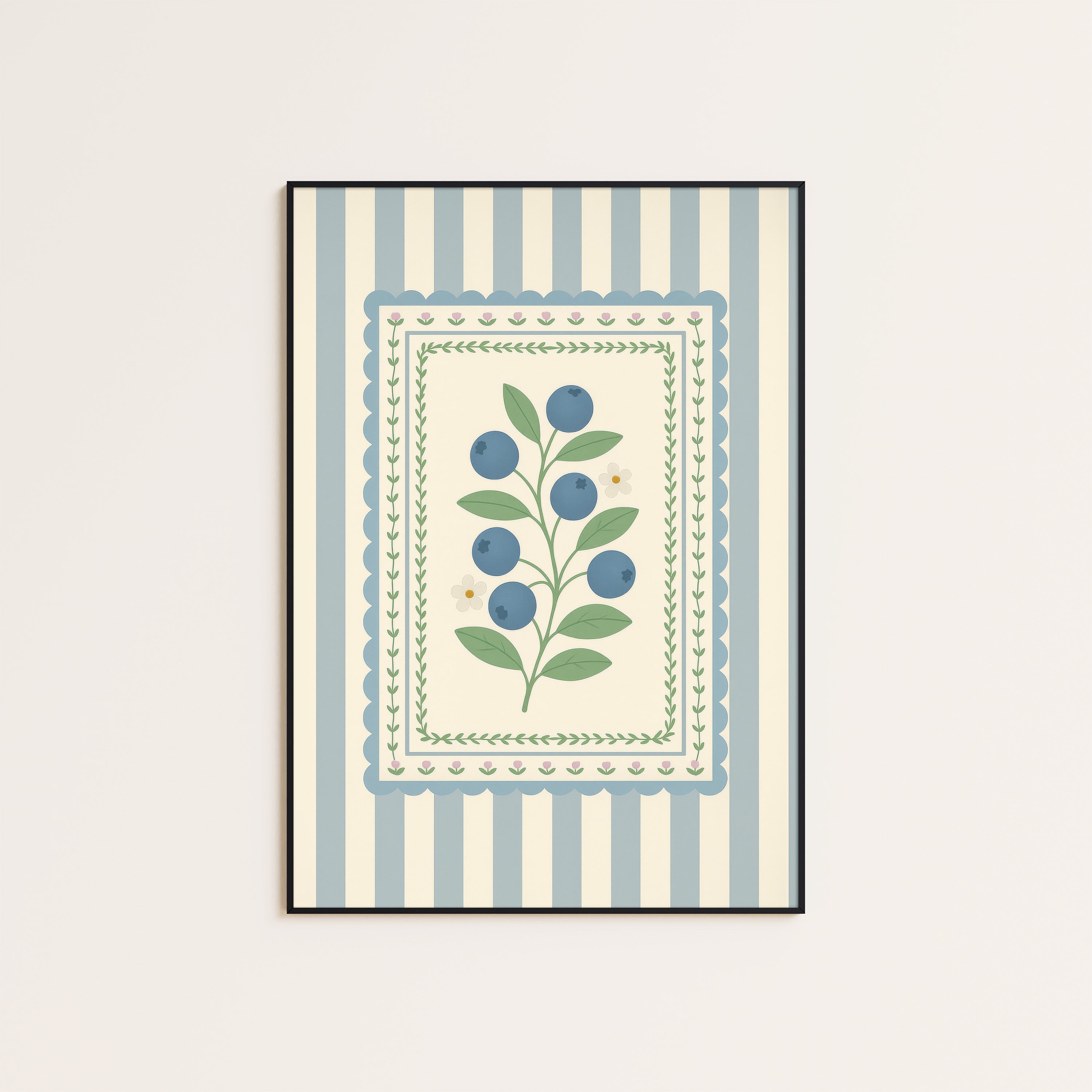Blueberry Sprig — Card Print – unframed poster