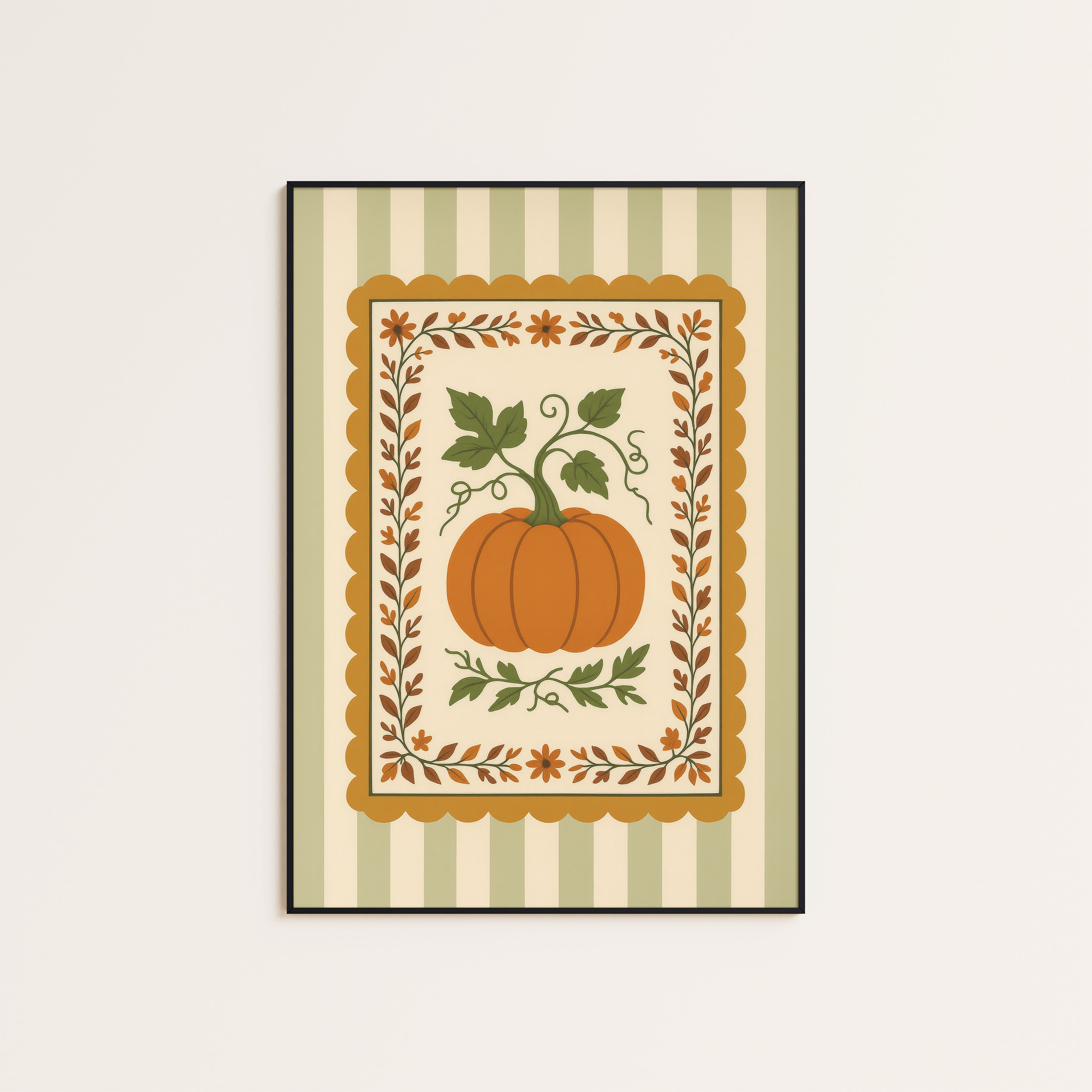 Pumpkin Harvest — Autumn Card Print – unframed poster