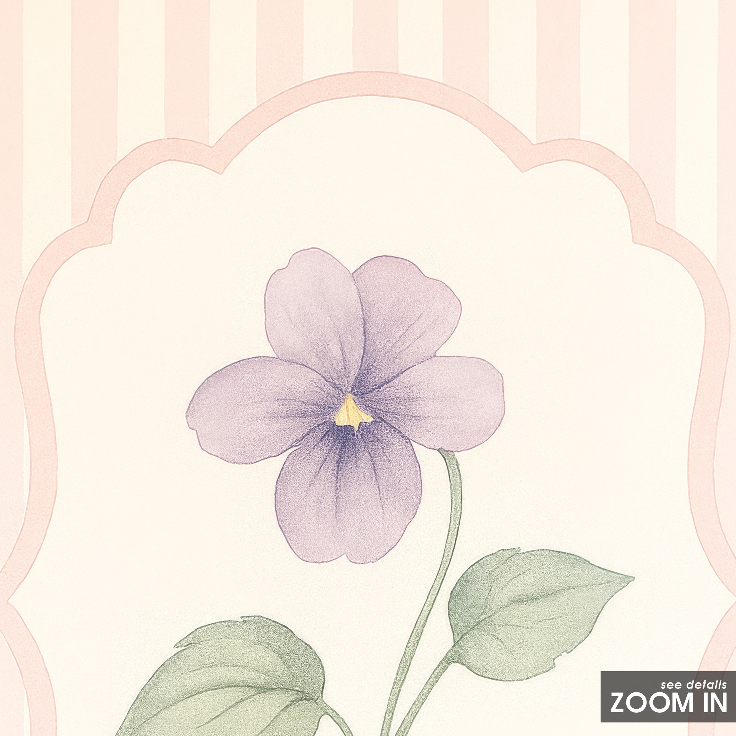 Single Violet — Pink Cameo Print – in room setting
