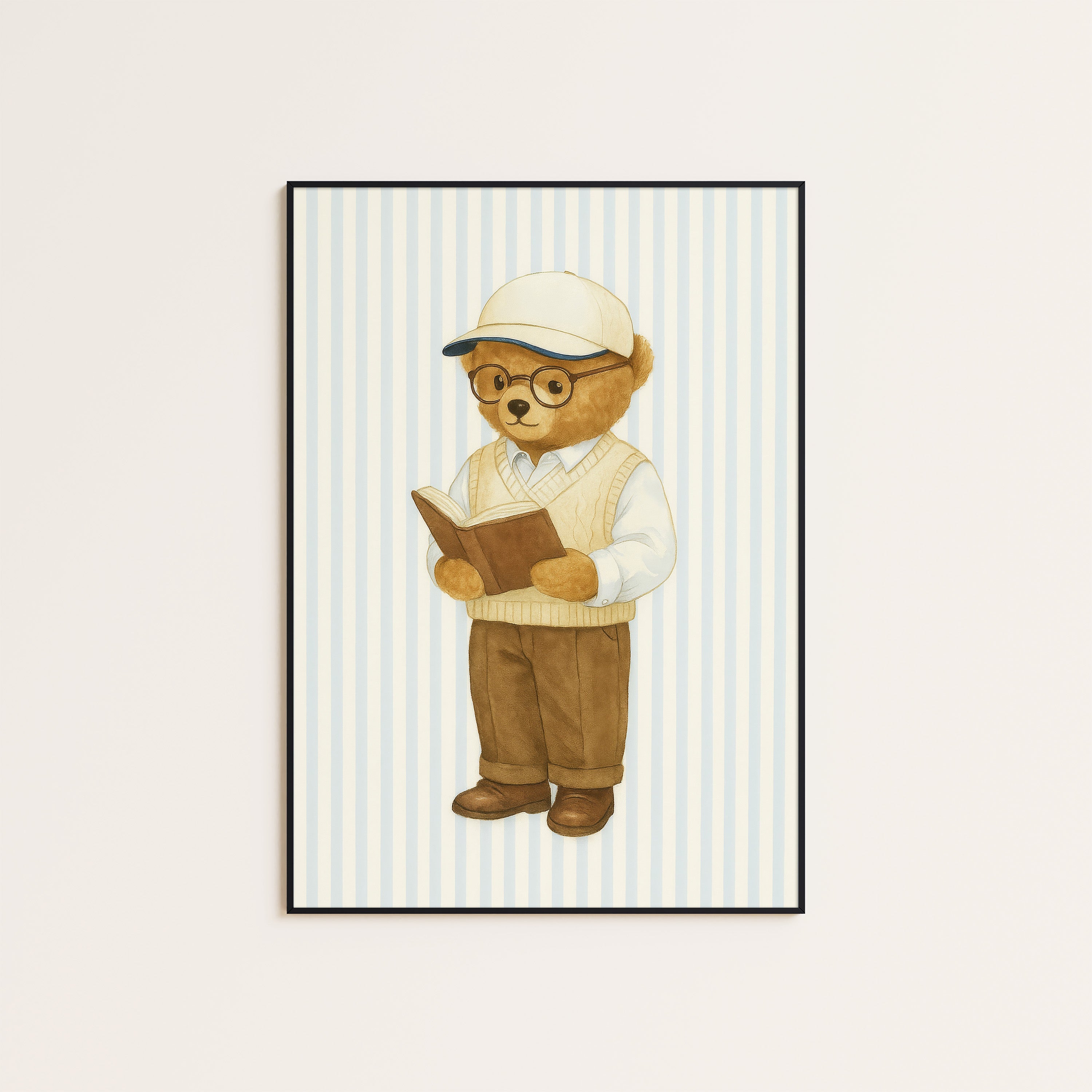 Professor Bear — Reading Print – unframed poster