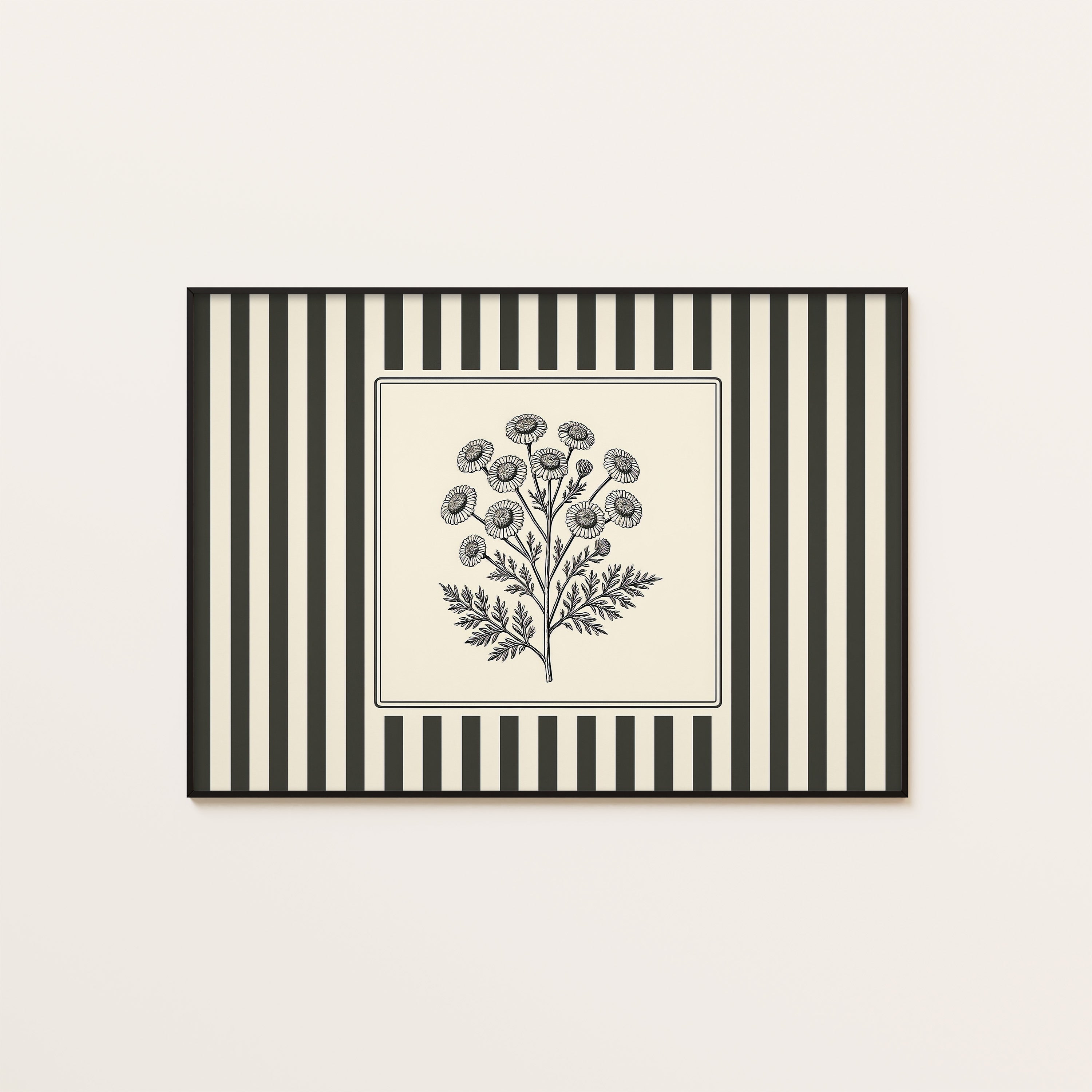Ticking Stripe Thistle — Botanical Print – unframed poster