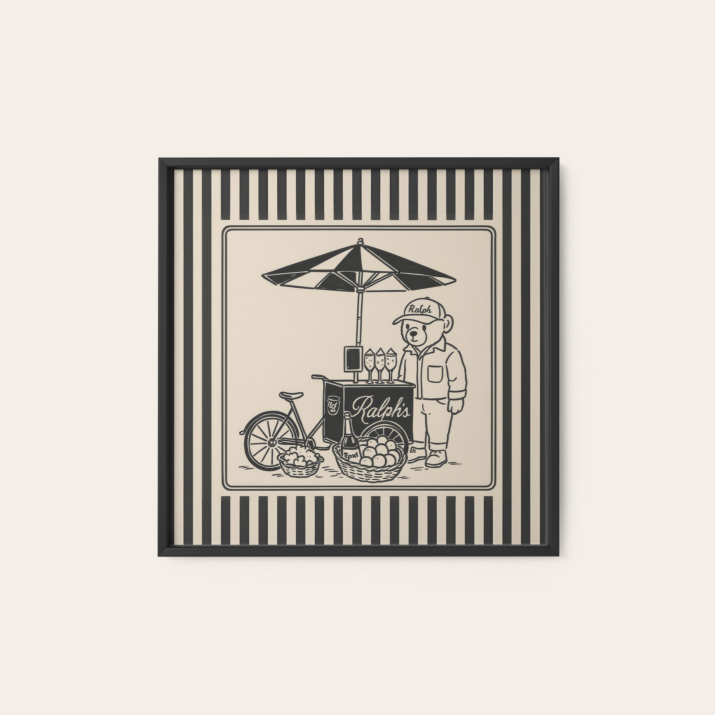 The Ice Cream Cart — Street Print – black frame