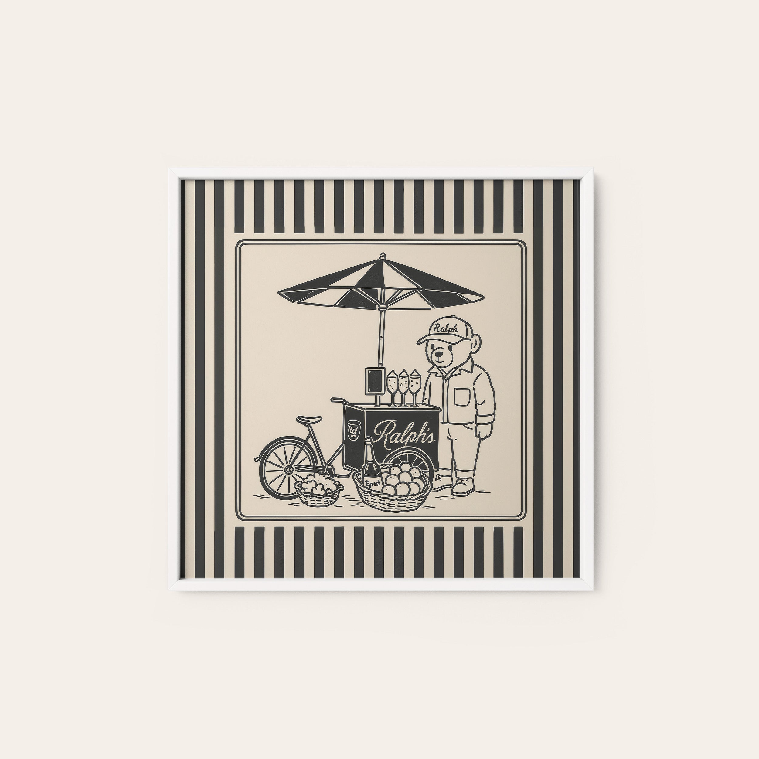 The Ice Cream Cart — Street Print – white frame