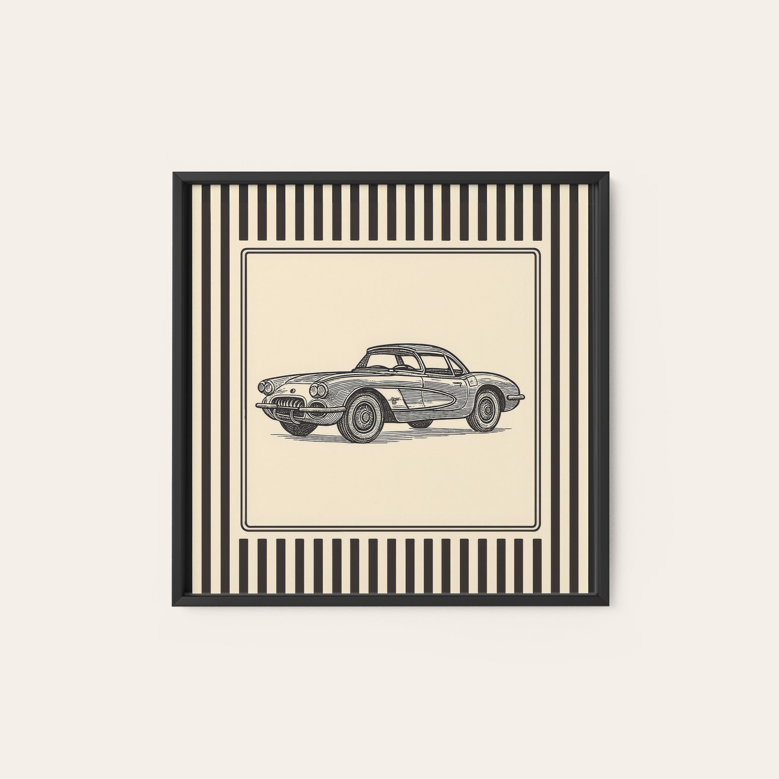 Sunday Driver — Classic Car Print – black frame