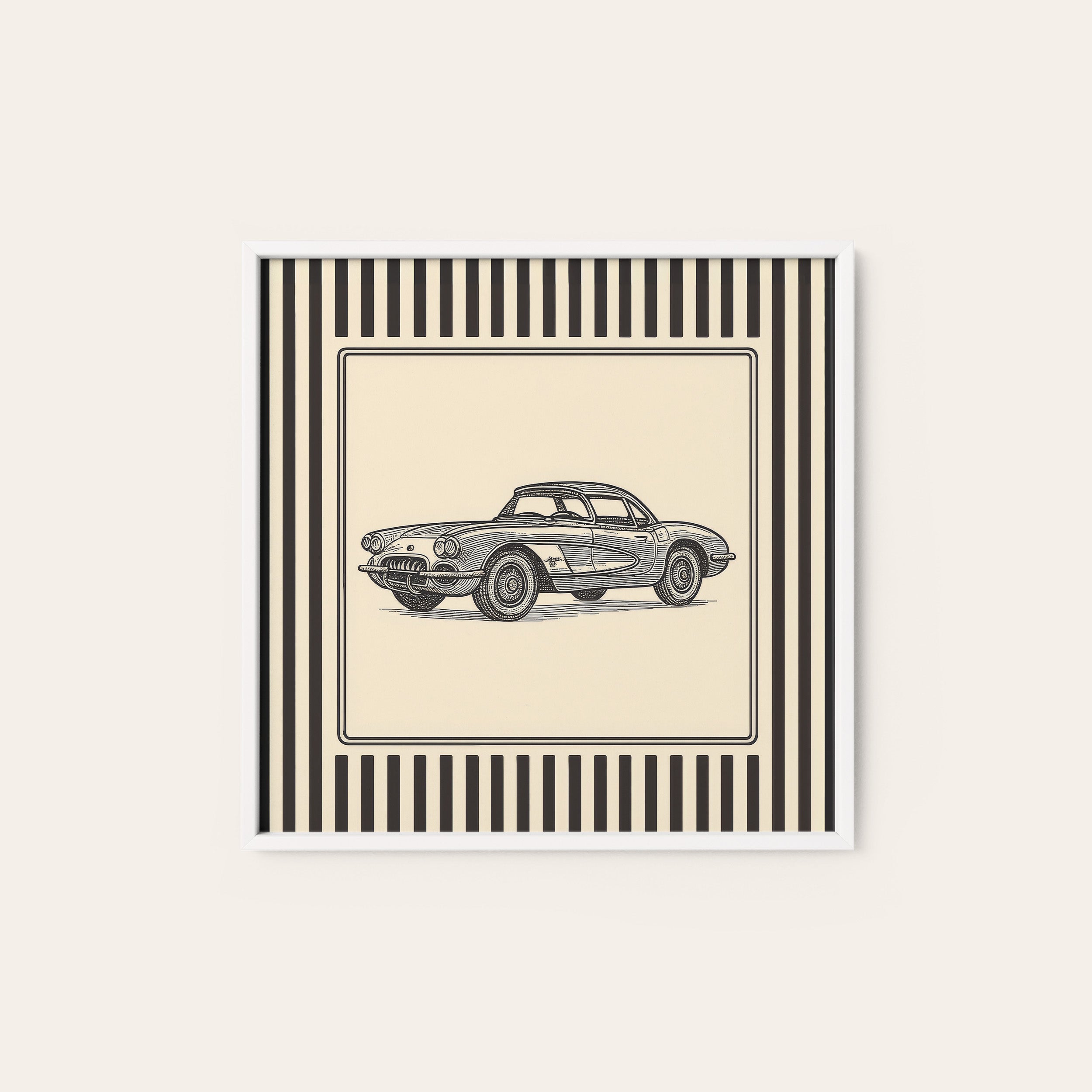 Sunday Driver — Classic Car Print – white frame