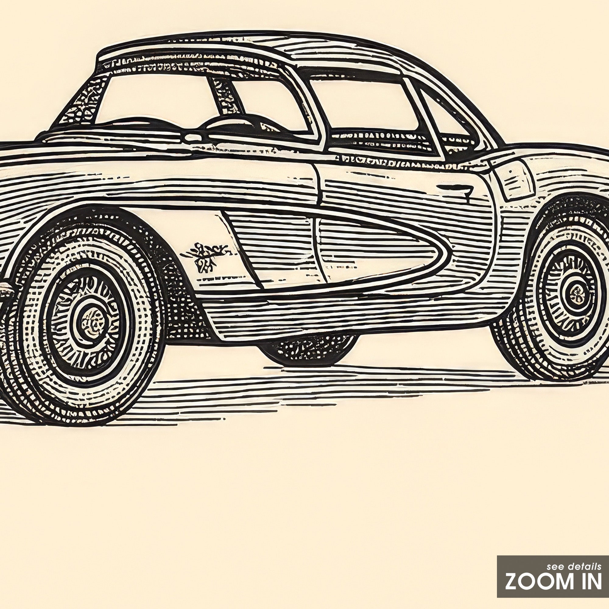 Sunday Driver — Classic Car Print – detail closeup