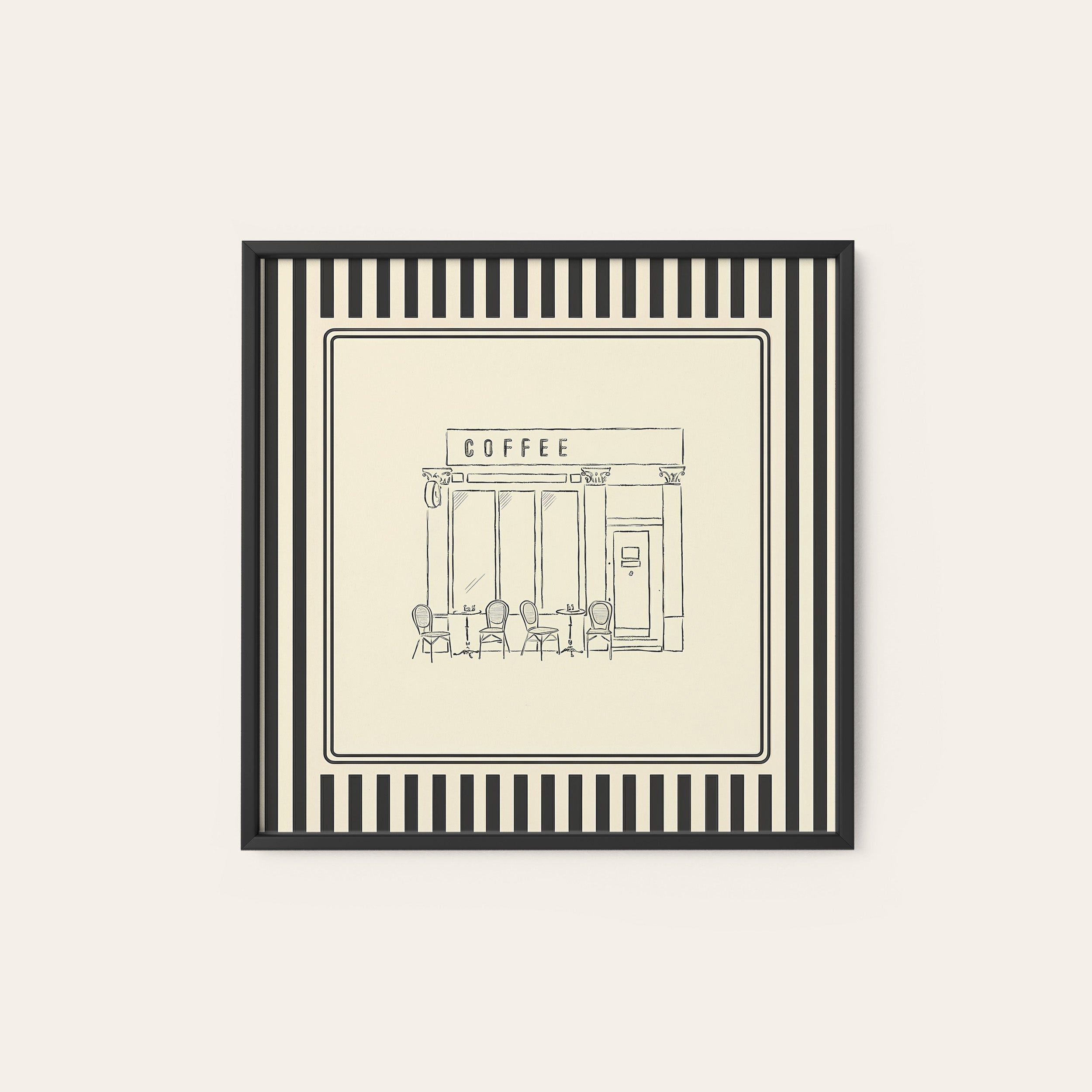 The Coffee House — Storefront Print – black frame