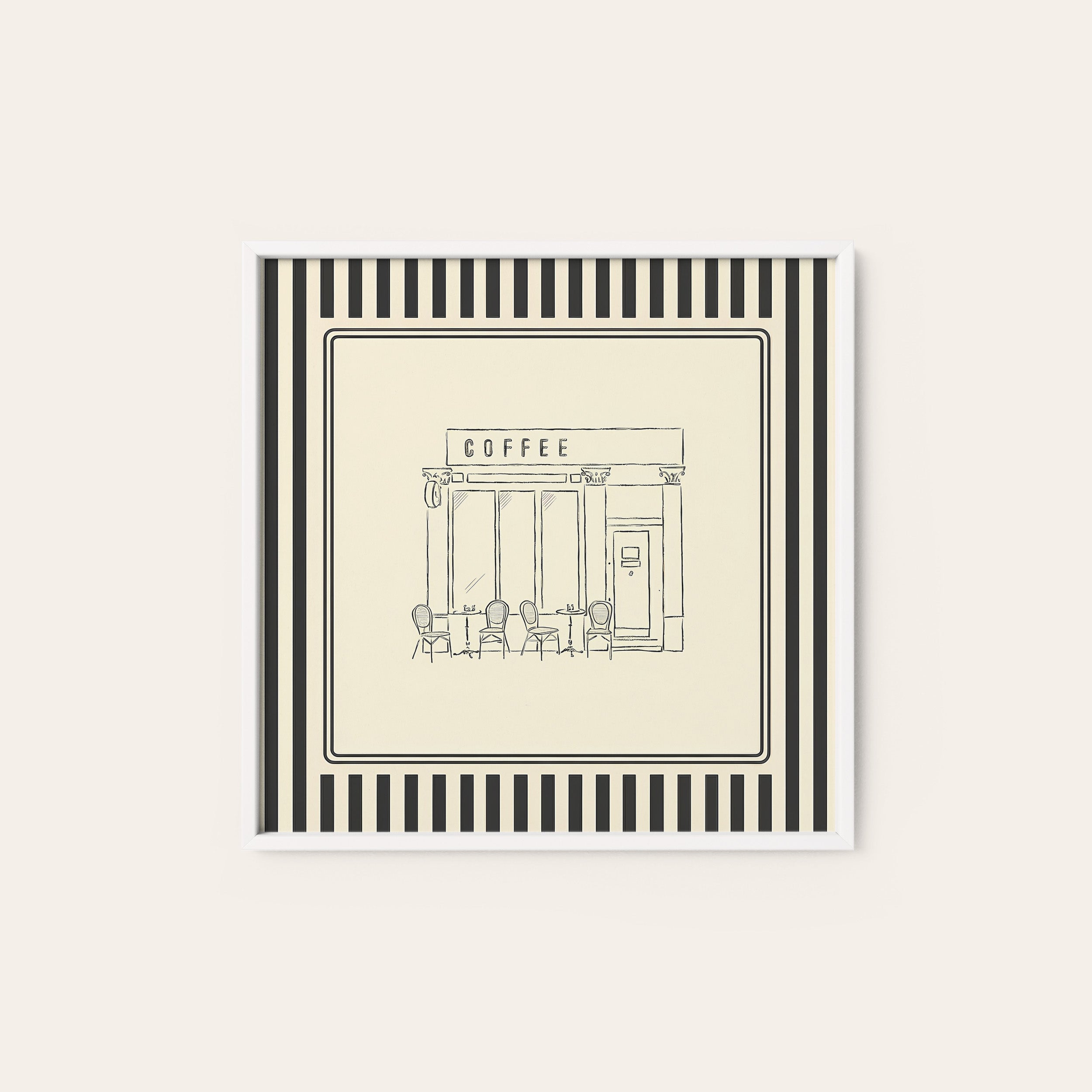 The Coffee House — Storefront Print – white frame