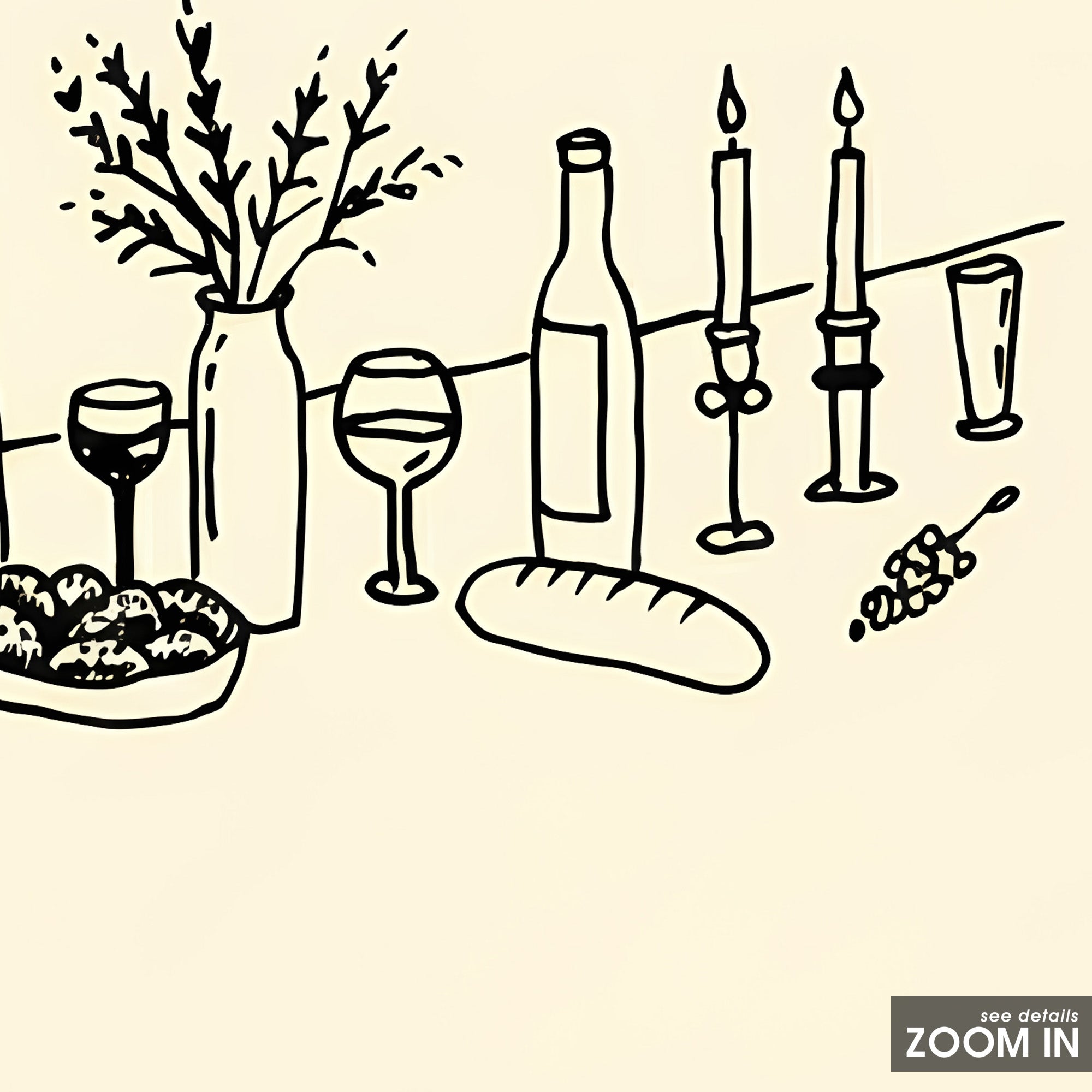 The Bar Kit — Tools Sketch Print – detail closeup