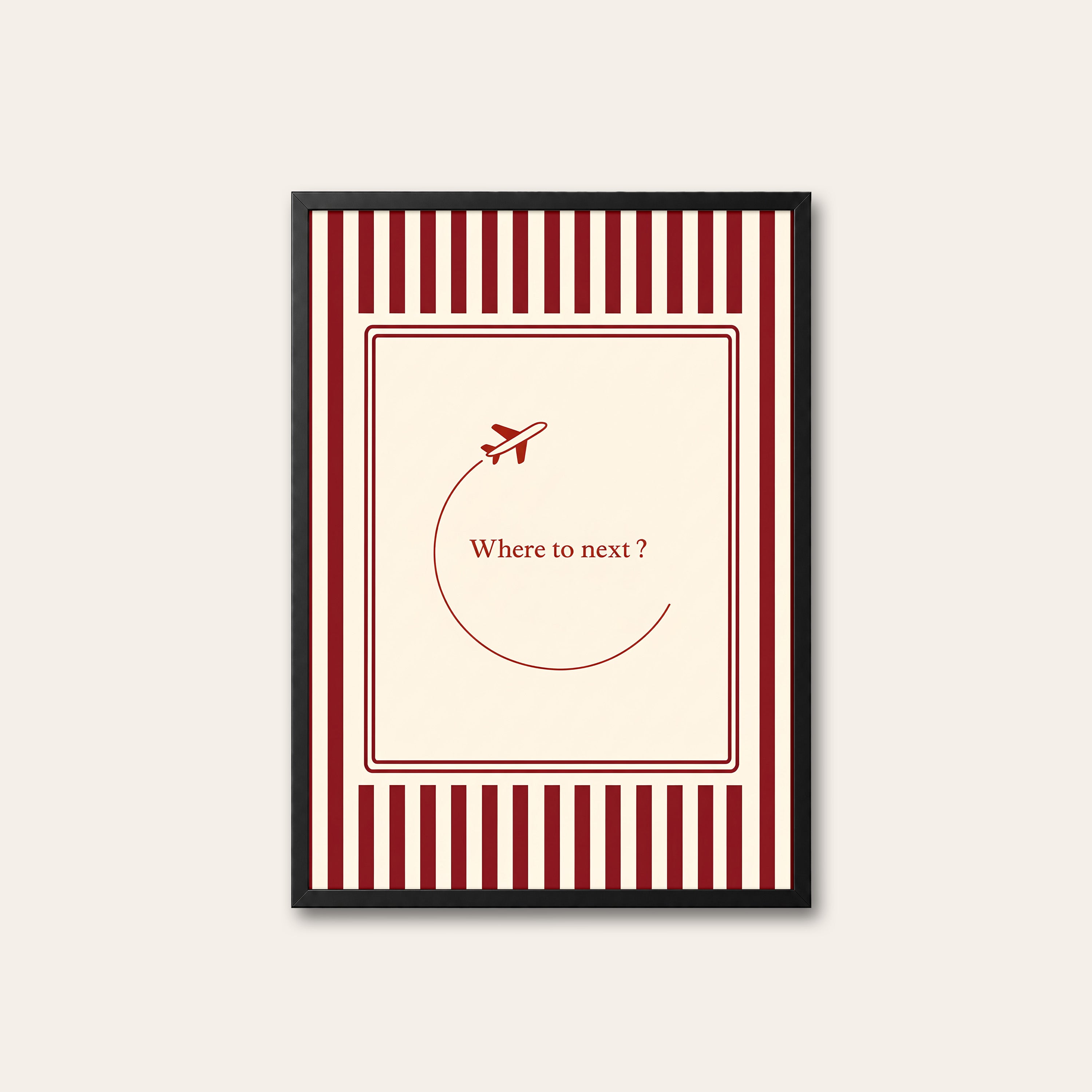 Where to Next? — Travel Note Print – black frame