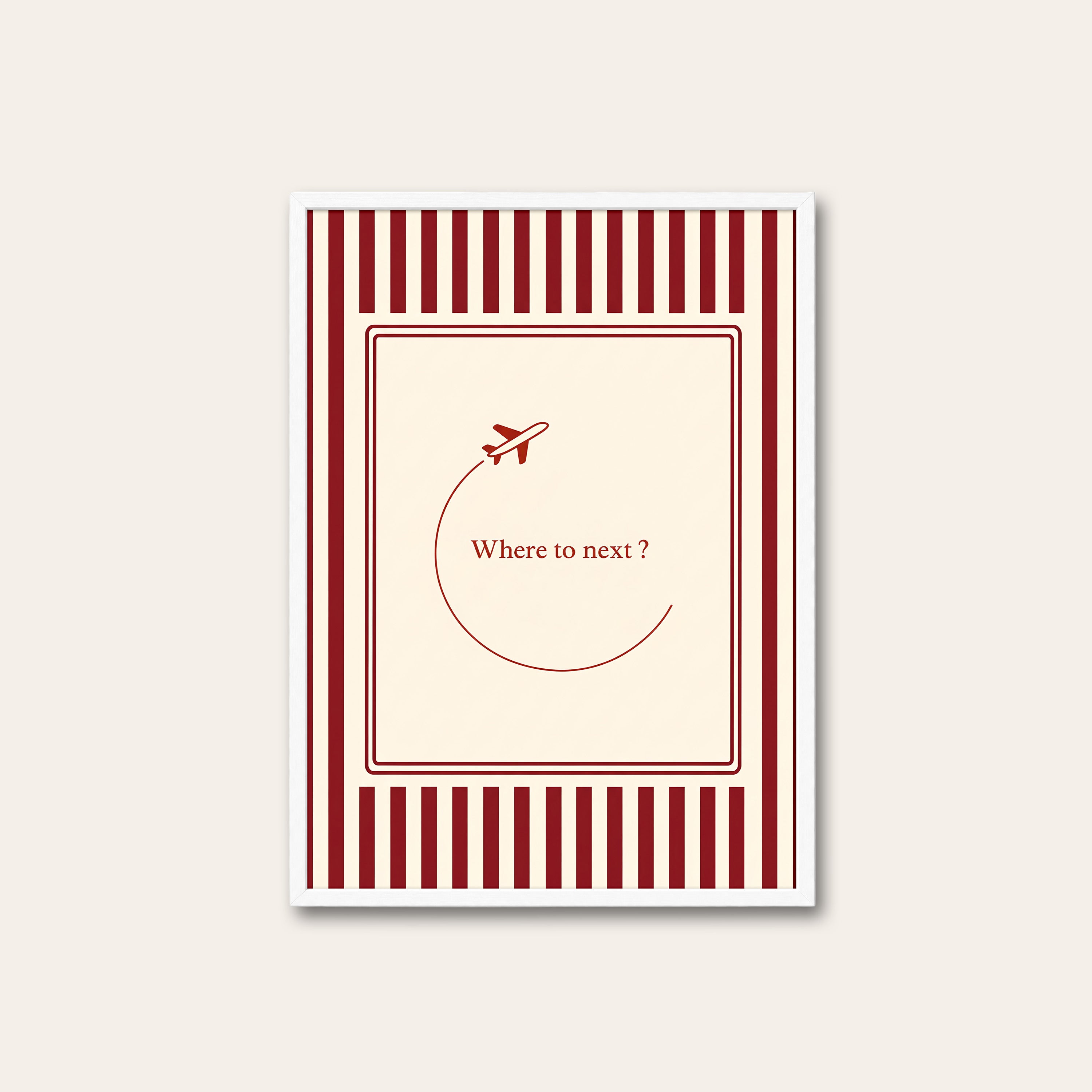 Where to Next? — Travel Note Print – white frame