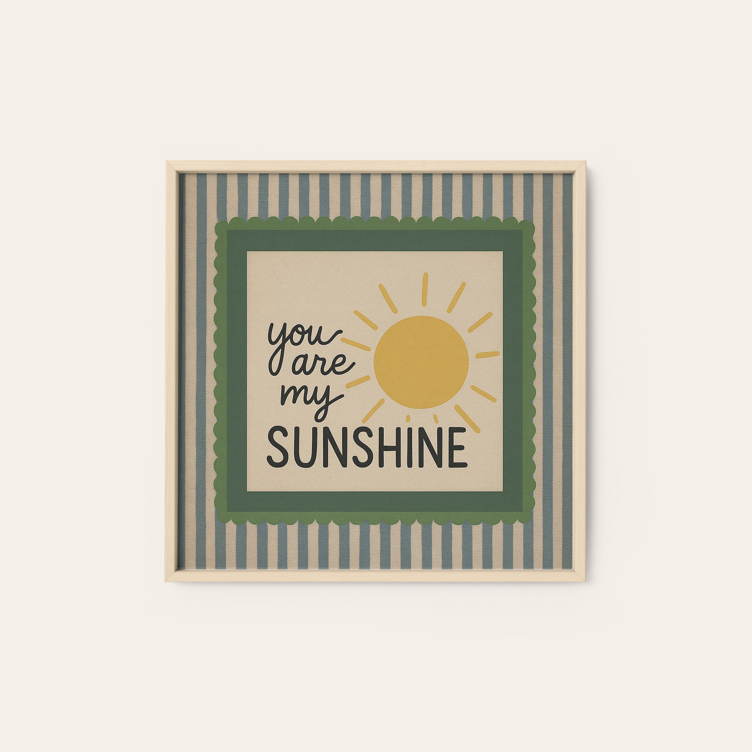 You Are My Sunshine — Sun Print – natural wood frame