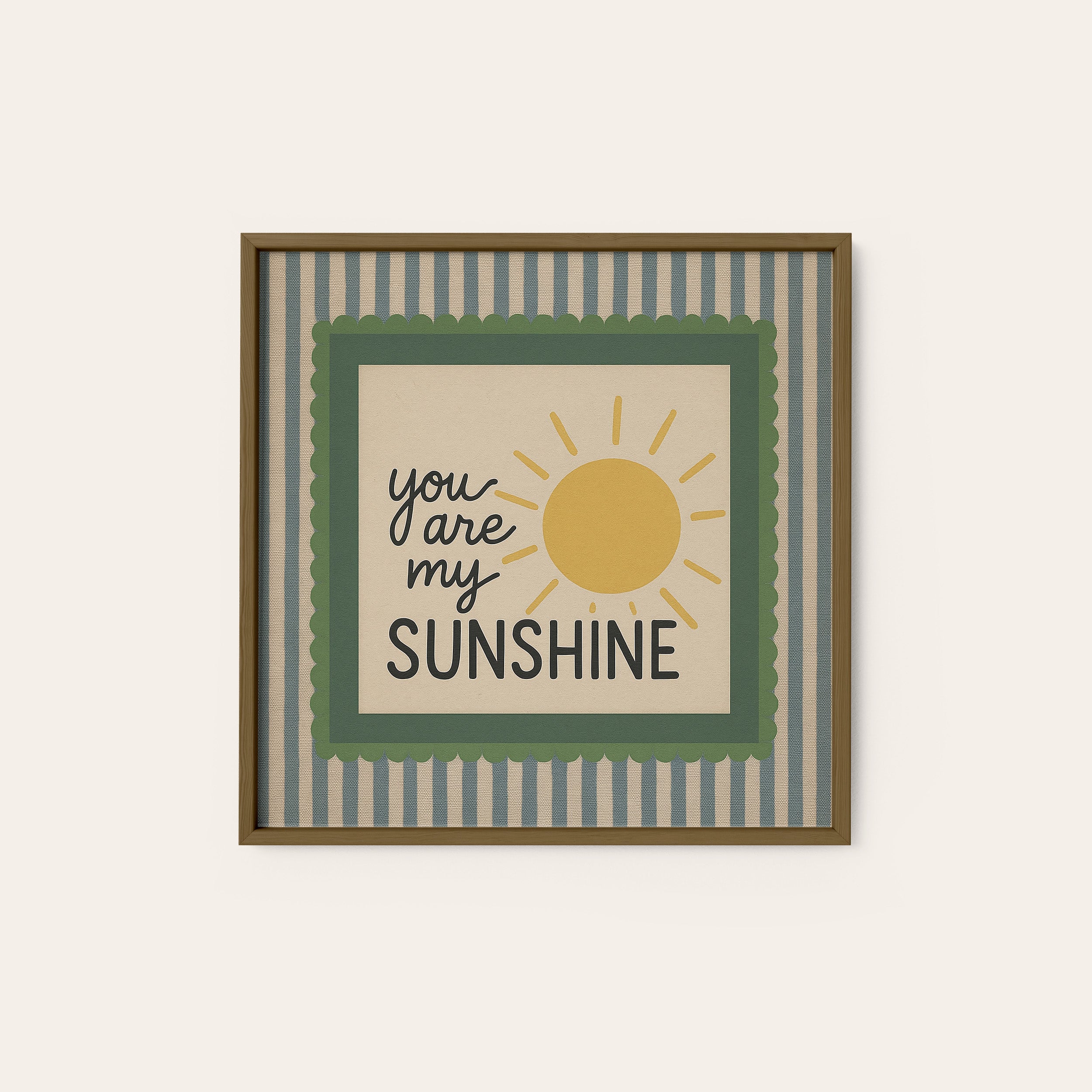 You Are My Sunshine — Sun Print – dark wood frame