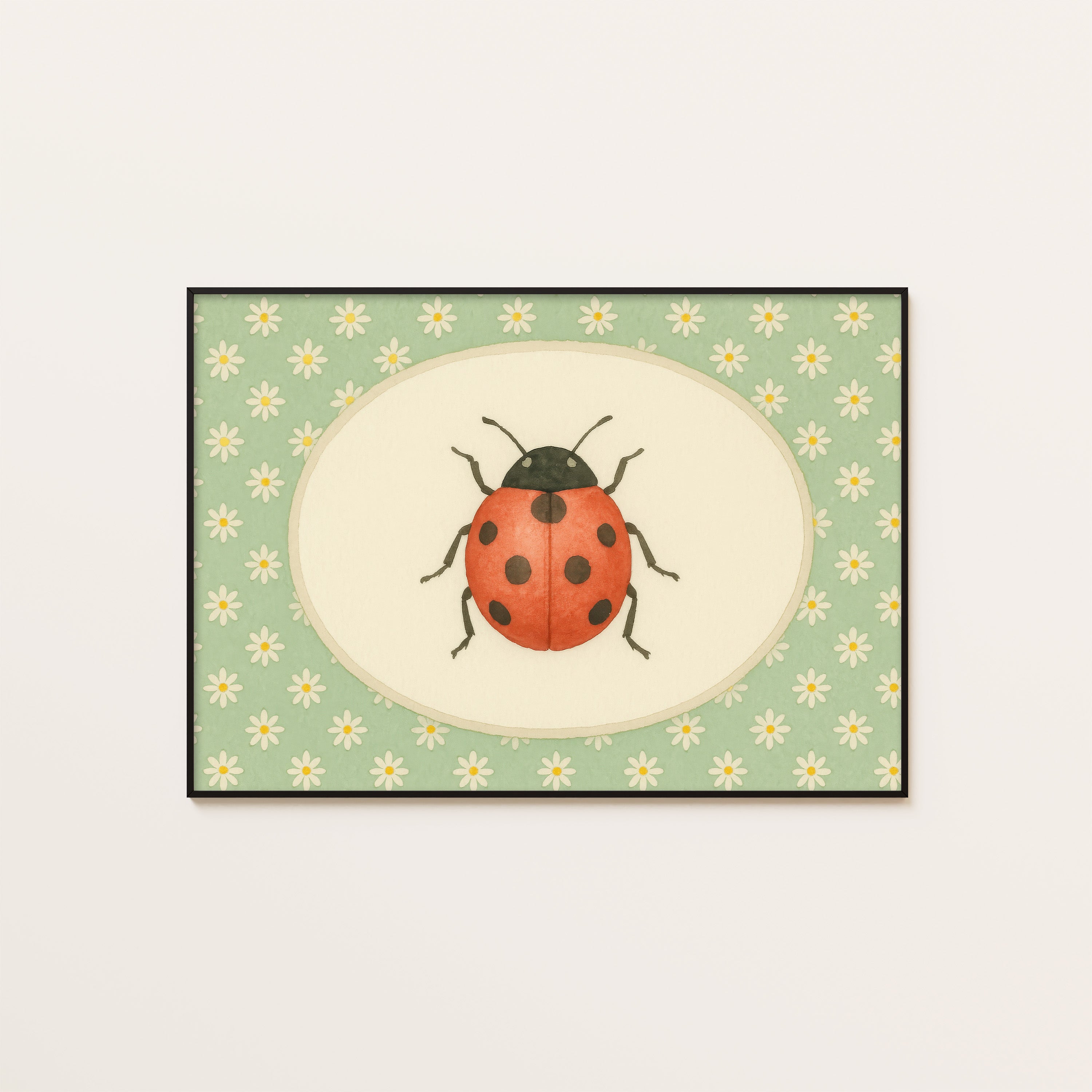 Ladybird Cameo — Garden Art Print – unframed poster