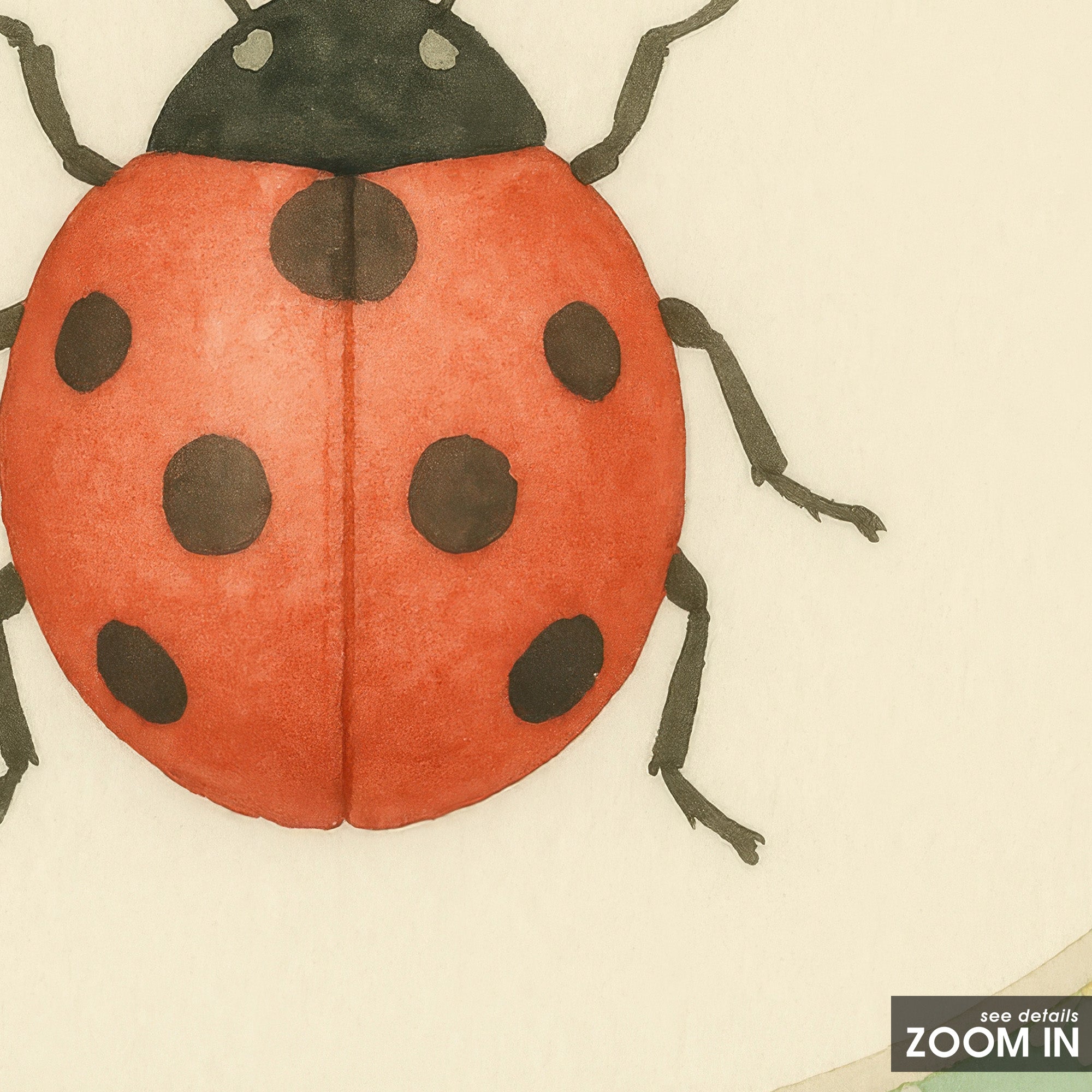 Ladybird Cameo — Garden Art Print – in room setting