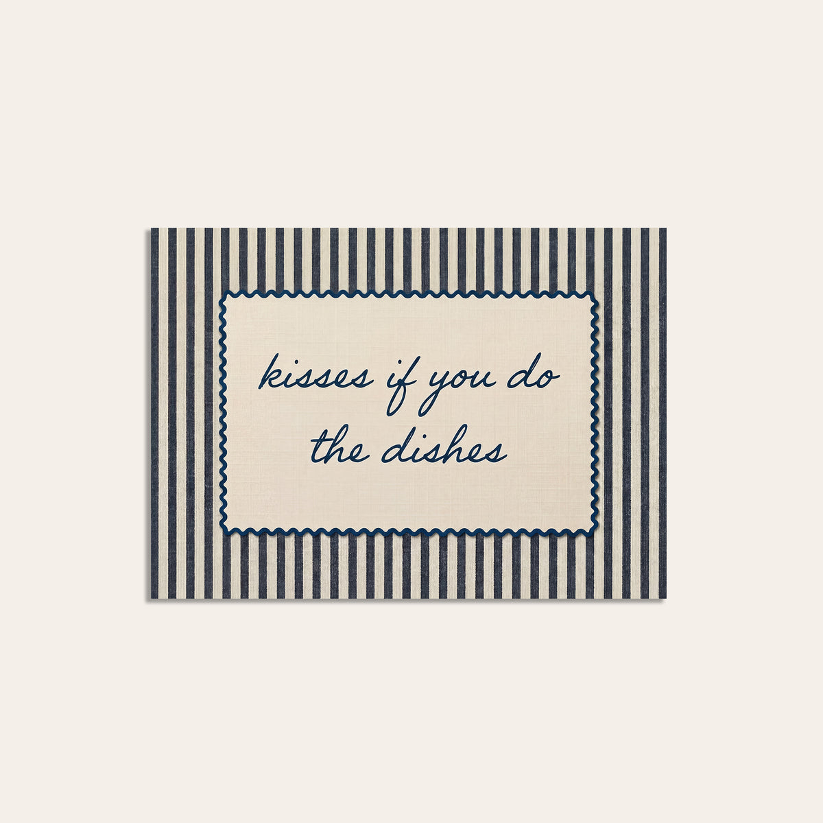 Kisses for Dishes - Navy Scallop Print - unframed print