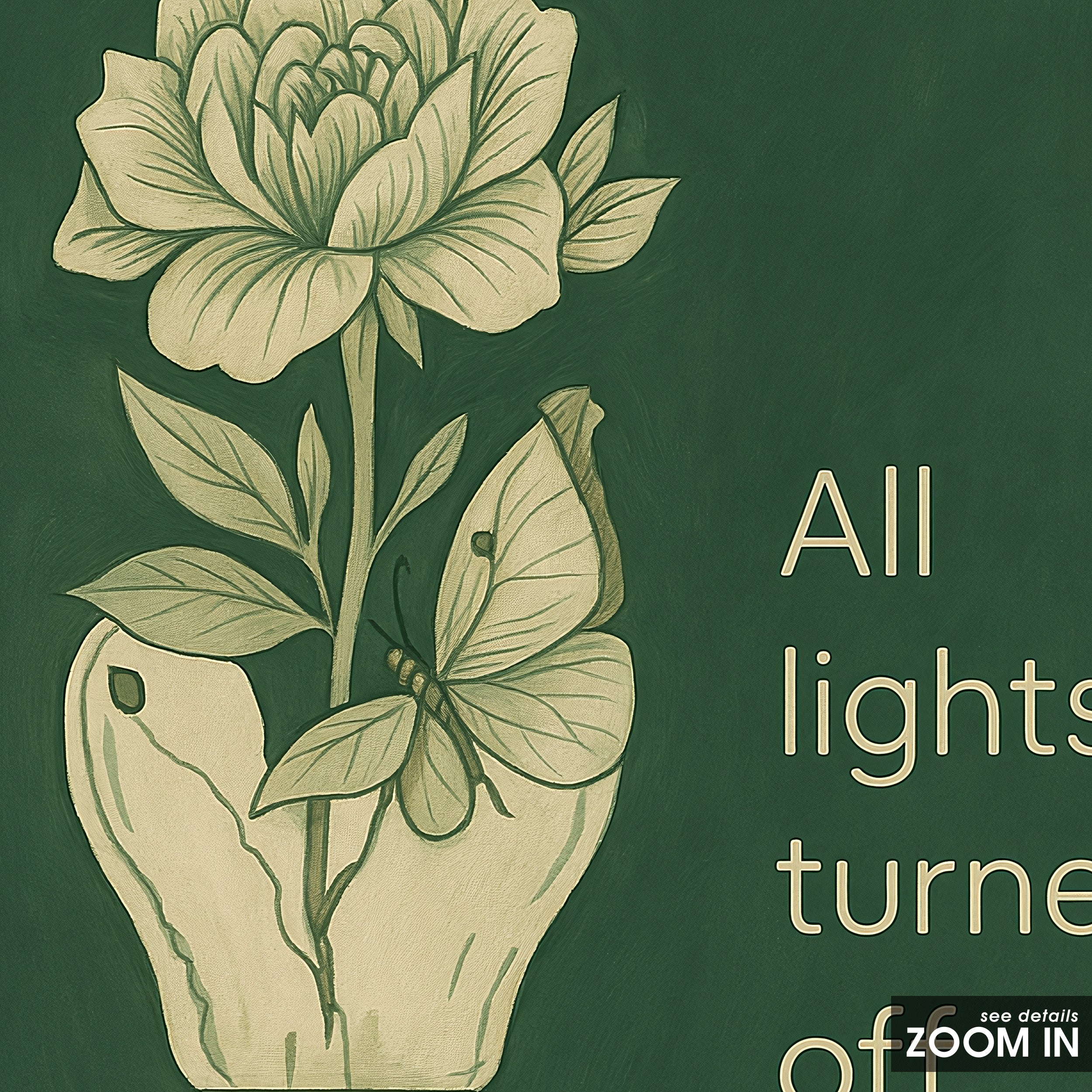Lights Back On — Lightbulb Rose Print – in room setting