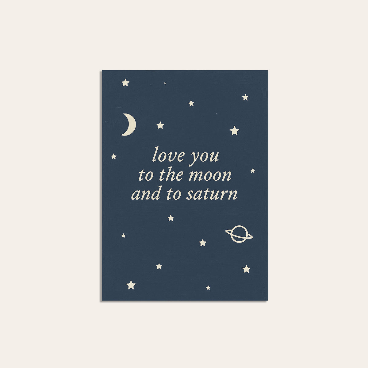Moon and Saturn - Celestial Quote Print - unframed print