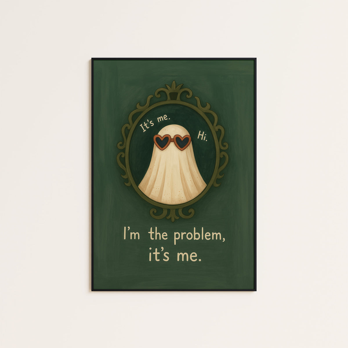 It's Me, Hi - Ghost Mirror Print - framed artwork overview