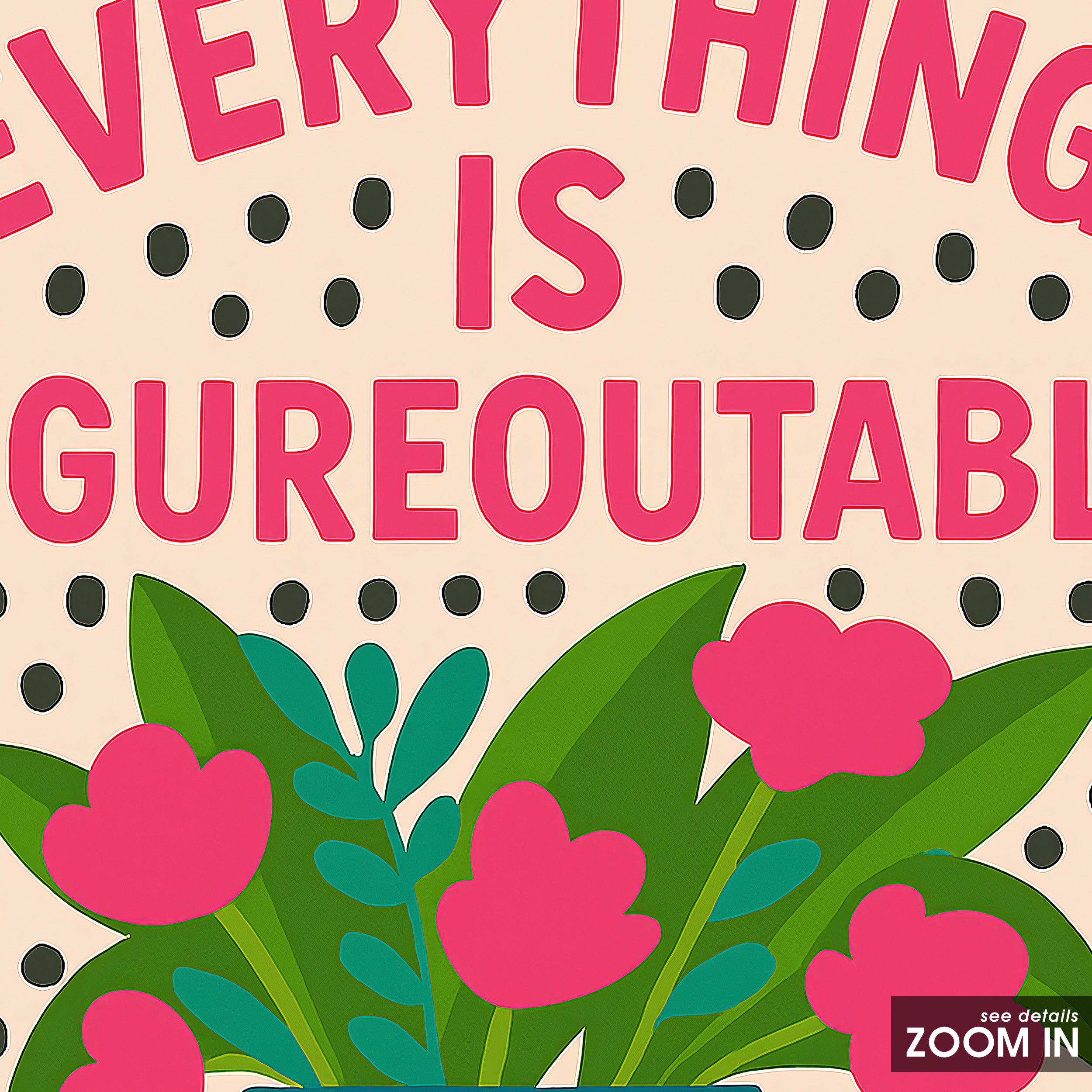 Figureoutable Bouquet — Colorful Quote Print – in room setting