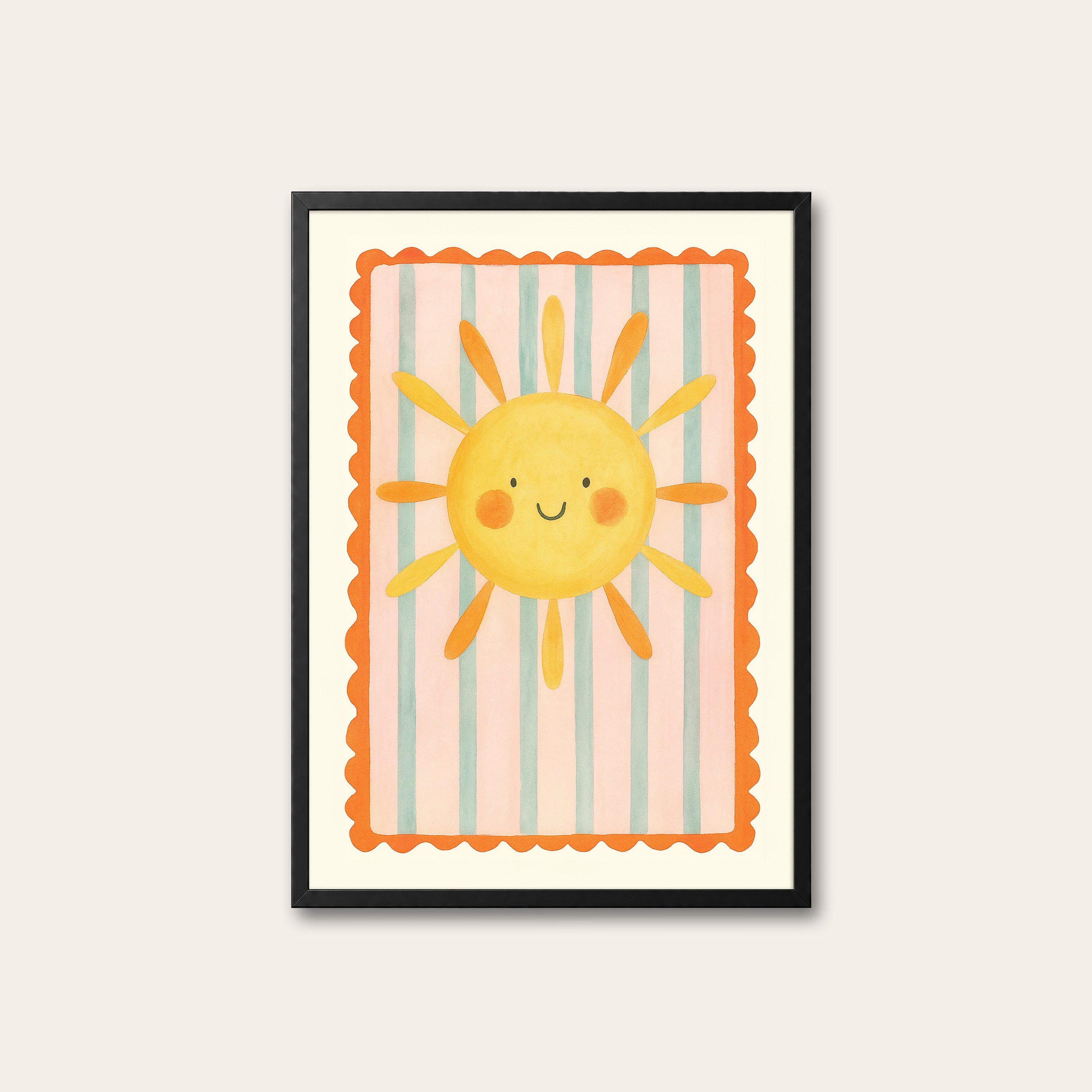 Little Sunshine — Kids Art Print – black frame