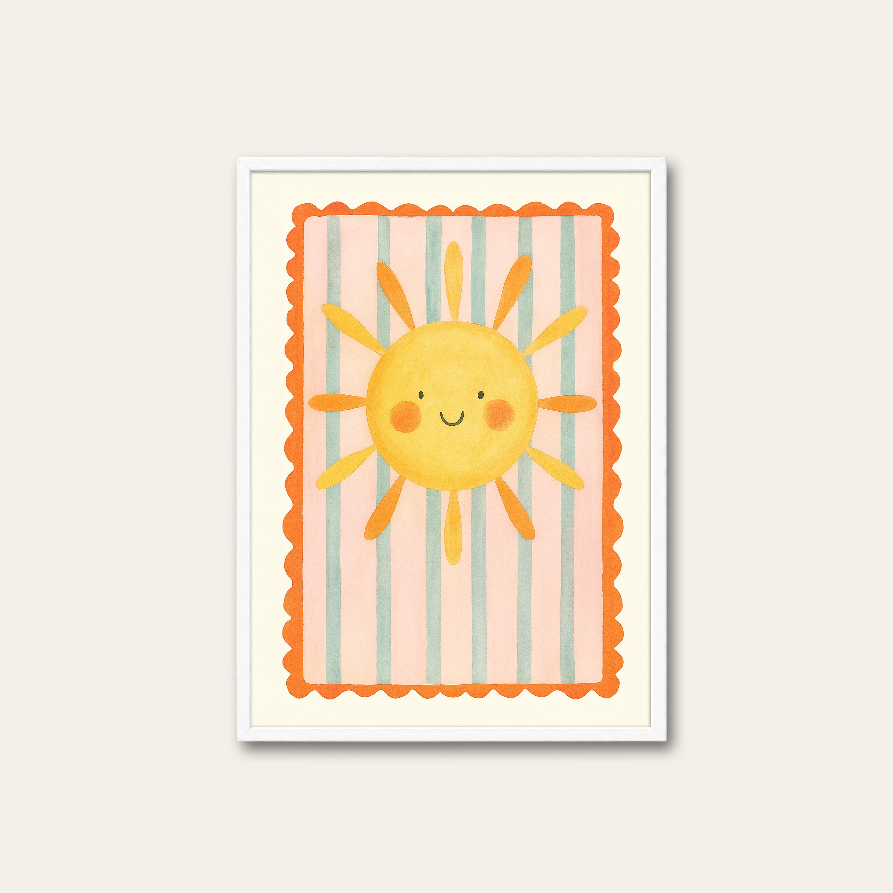 Little Sunshine — Kids Art Print – white frame
