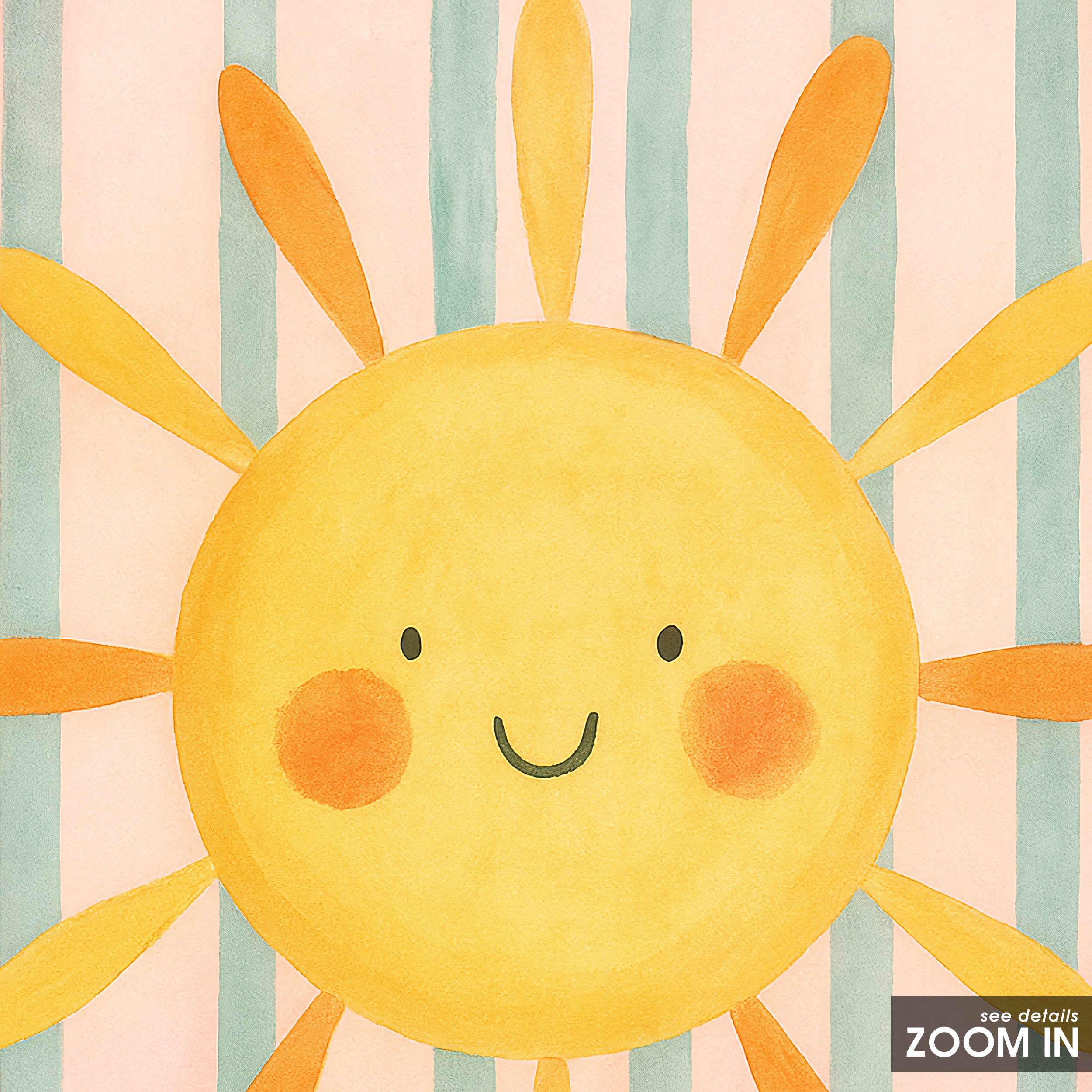 Little Sunshine — Kids Art Print – in room setting