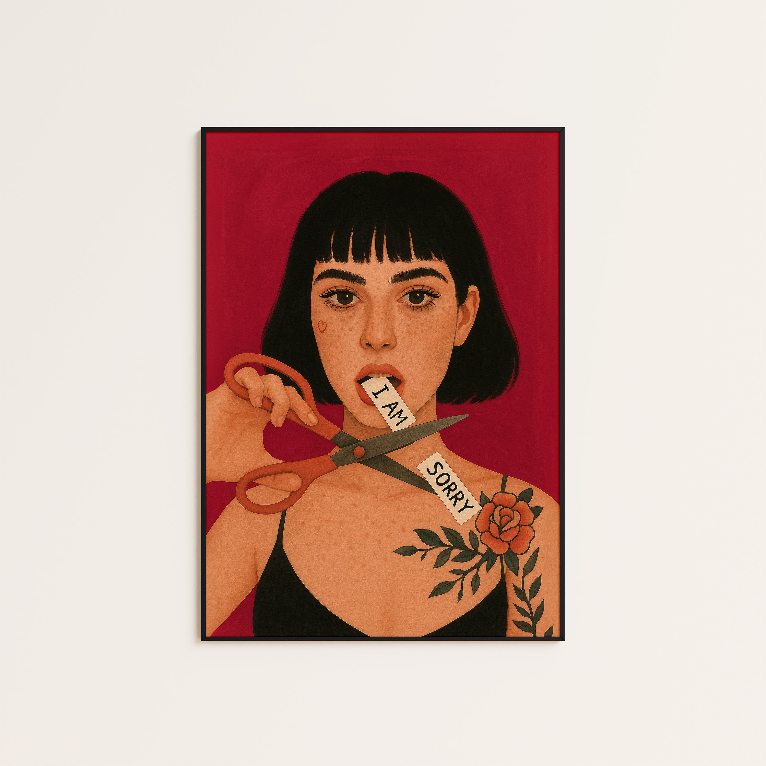 Cutting It Out — Sorry Print – unframed poster