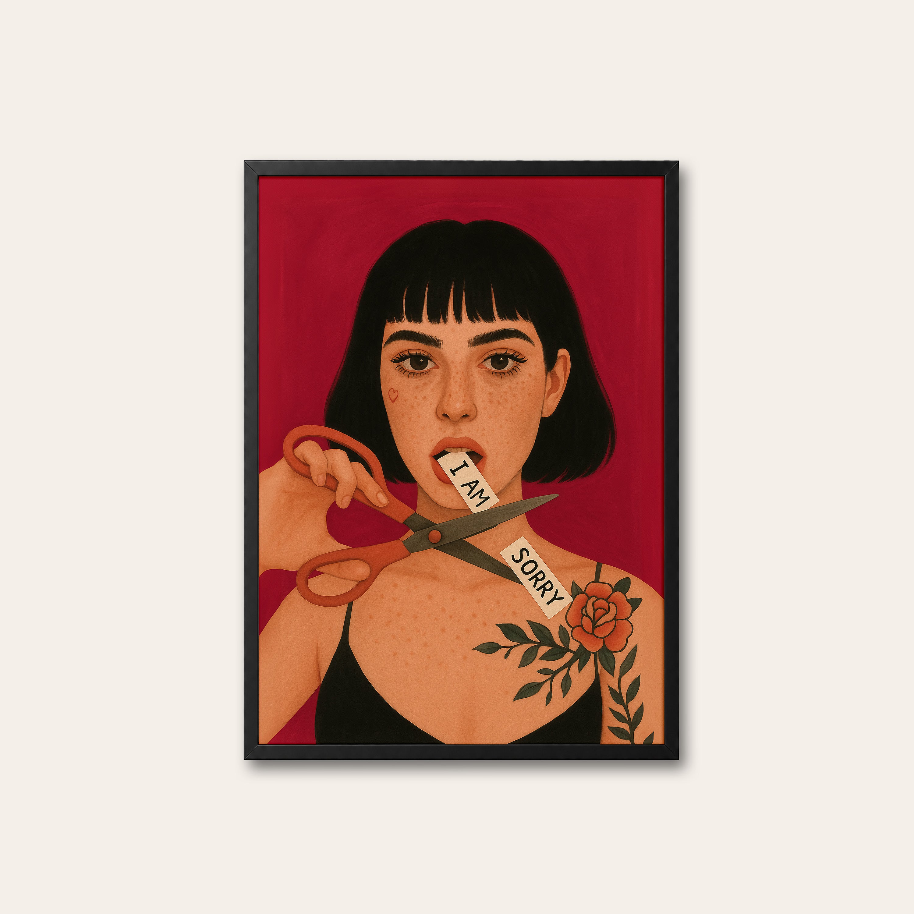 Cutting It Out — Sorry Print – black frame