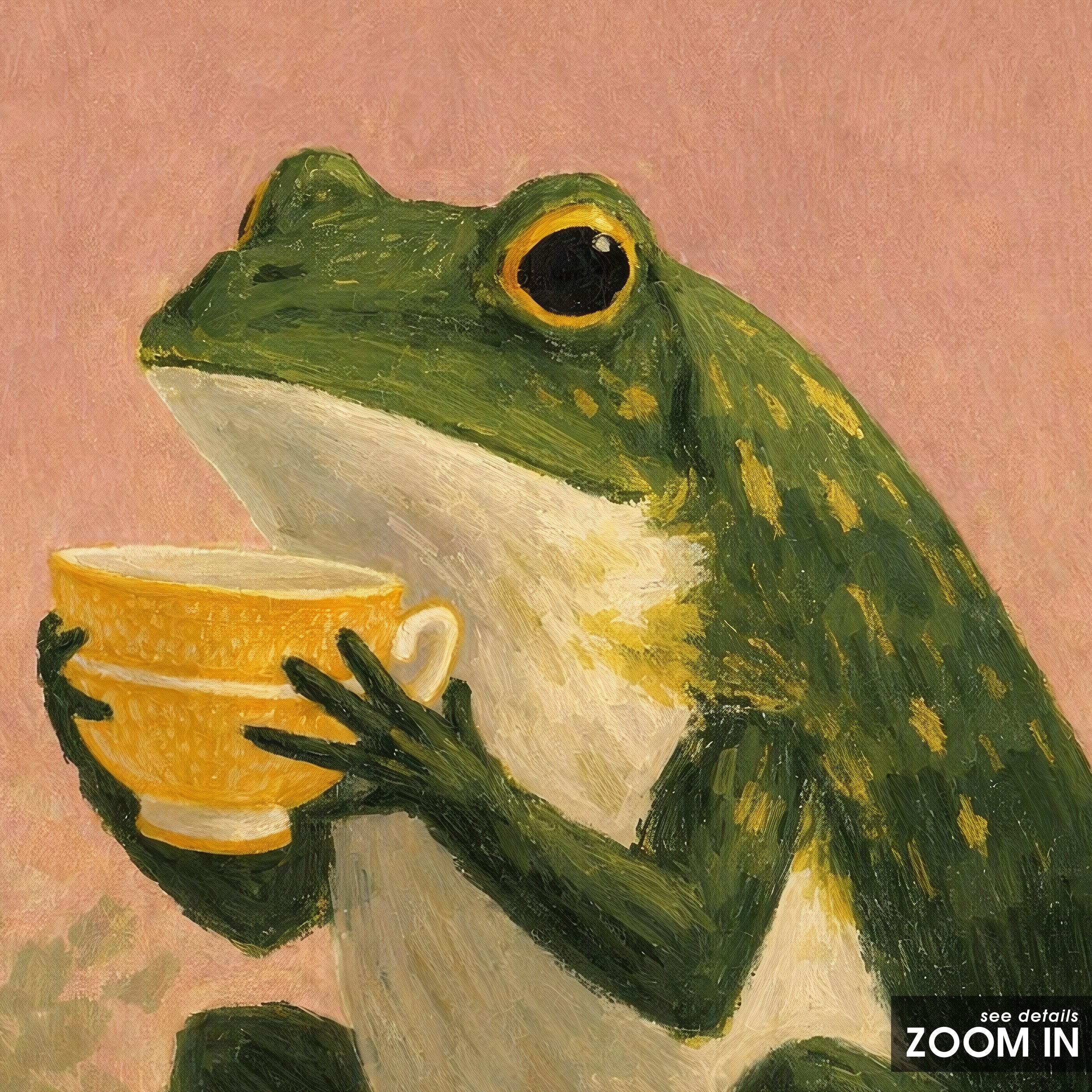 Tea on the Toadstool — Frog Print – in room setting