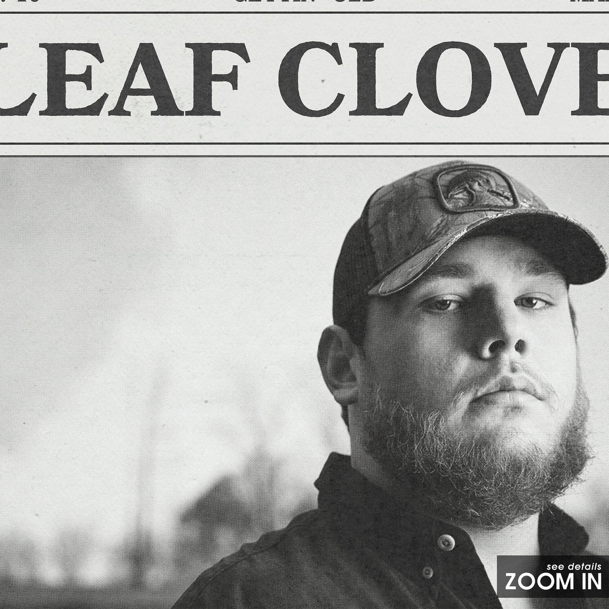 Luke Combs 5 Leaf Clover newspaper poster — close-up detail