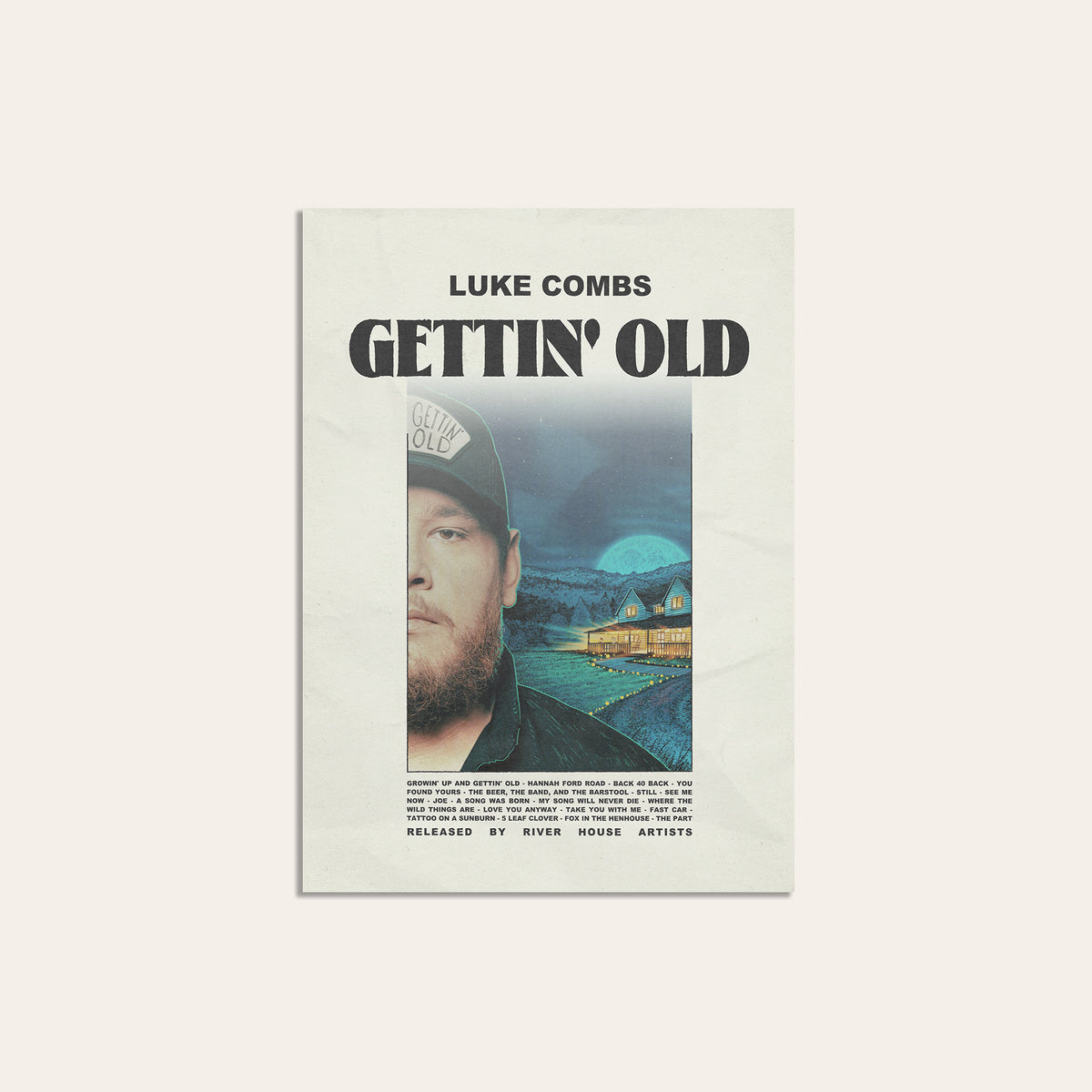 Luke Combs Gettin' Old newspaper poster — unframed print