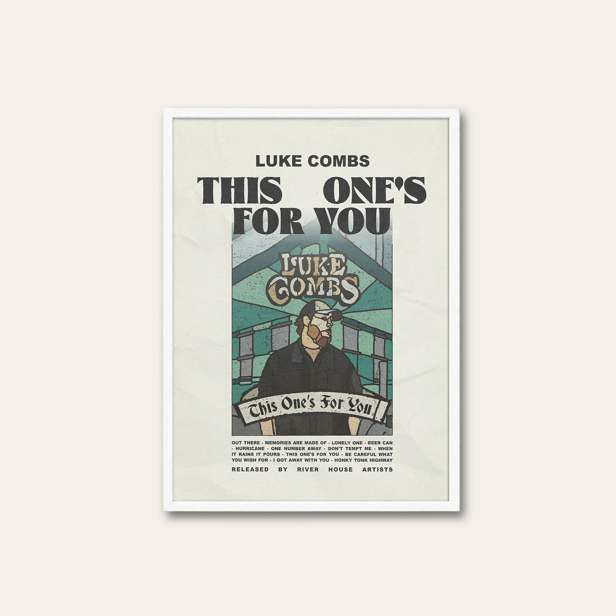 Luke Combs This One's for You newspaper poster — white frame