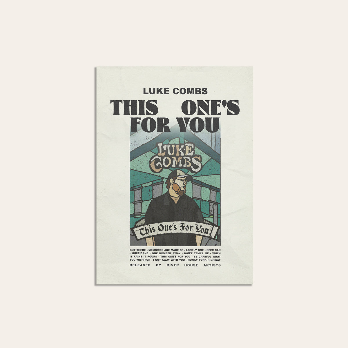 Luke Combs This One's for You newspaper poster — unframed print