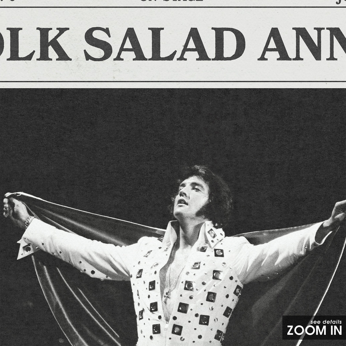 Elvis Presley Polk Salad Annie newspaper poster — close-up detail