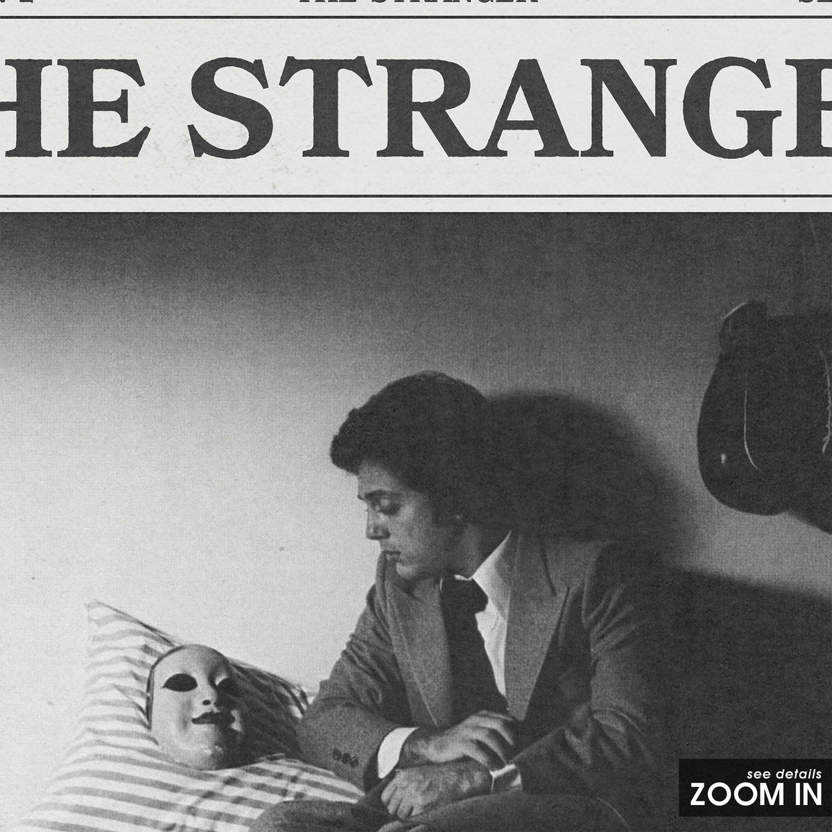 Billy Joel The Stranger newspaper poster — close-up detail