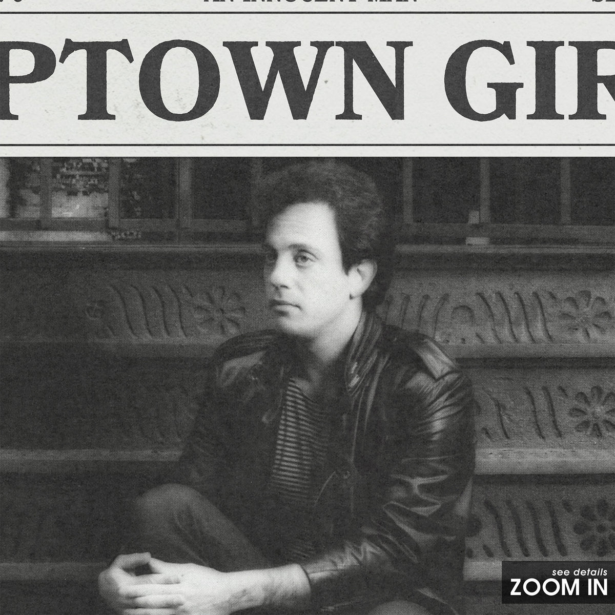 Billy Joel Uptown Girl newspaper poster — close-up detail