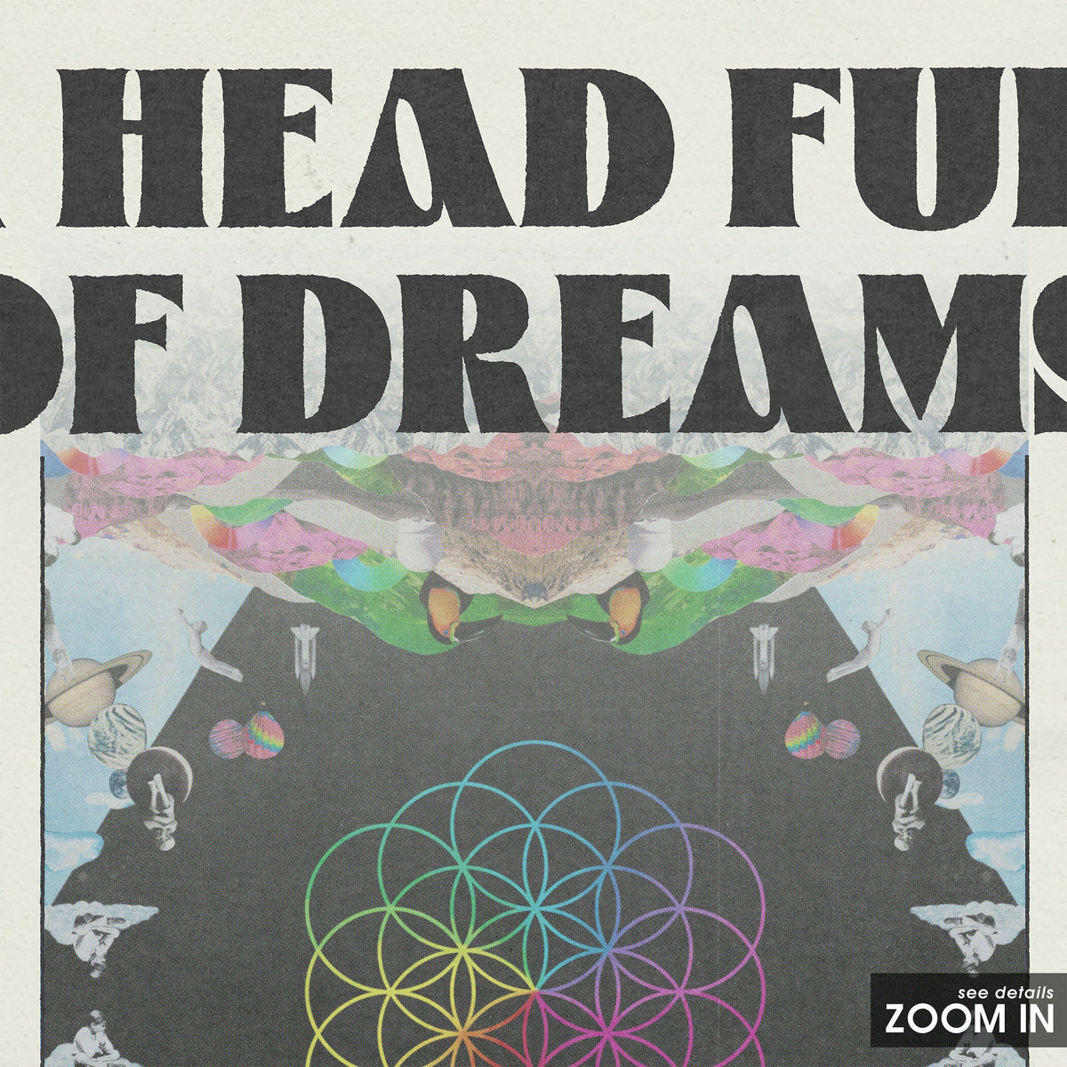 Coldplay A Head Full of Dreams newspaper poster — close-up detail