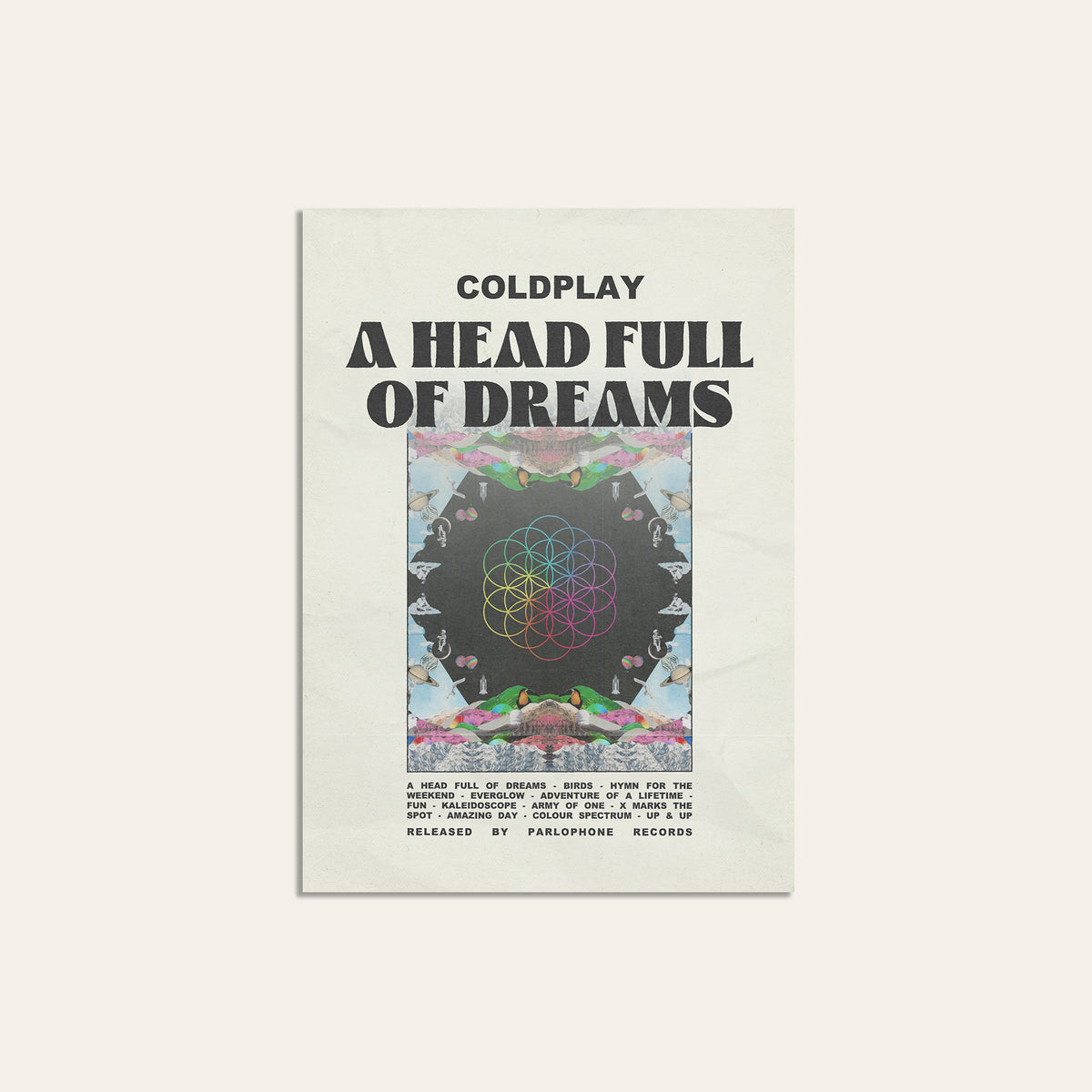 Coldplay A Head Full of Dreams newspaper poster — unframed print