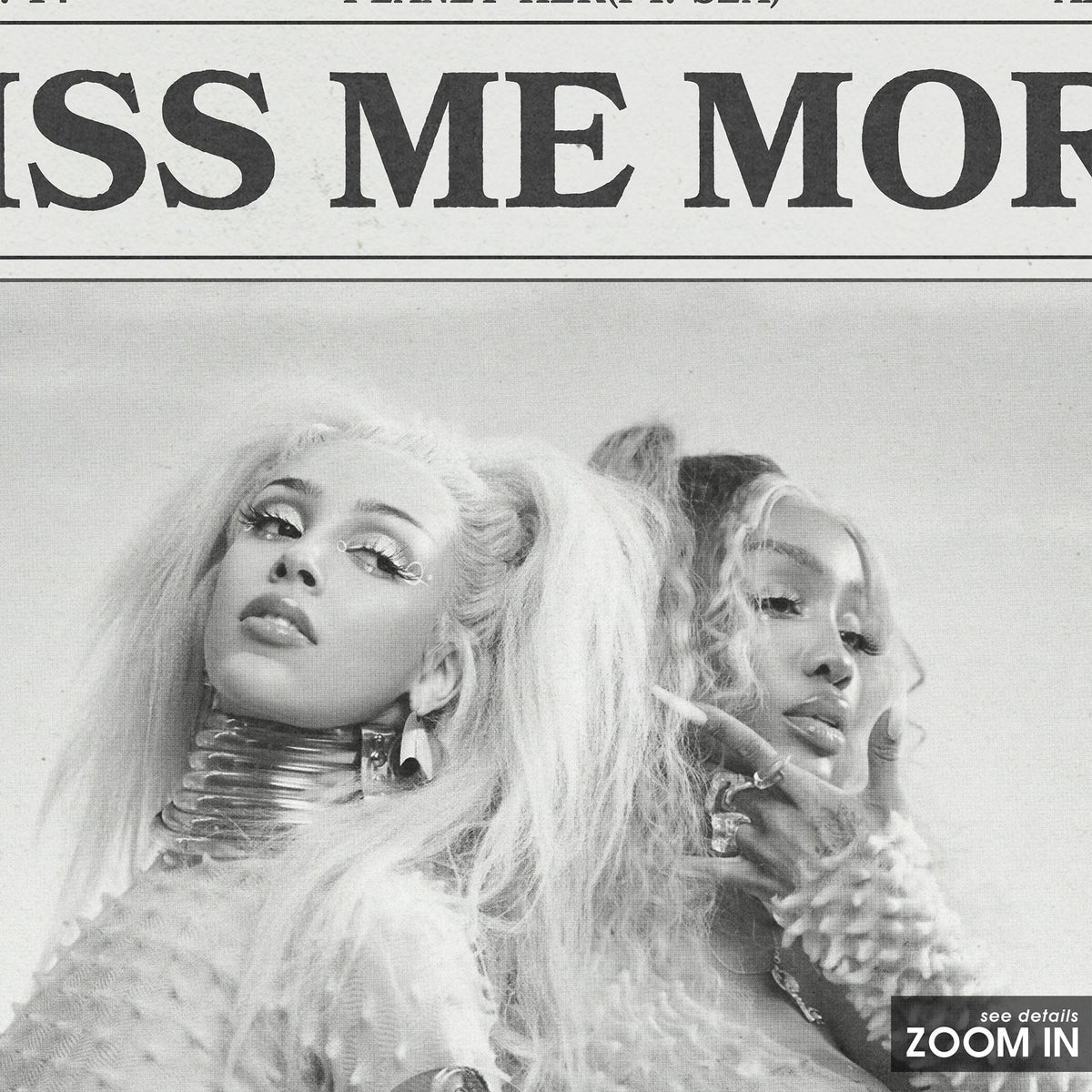 Doja Cat Kiss Me More newspaper poster — close-up detail