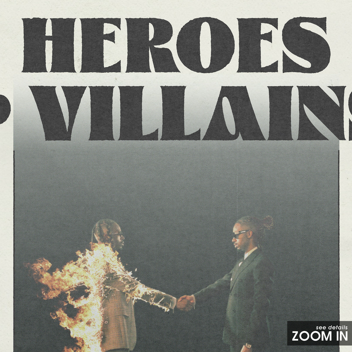 Metro Boomin Heroes & Villains newspaper poster — close-up detail