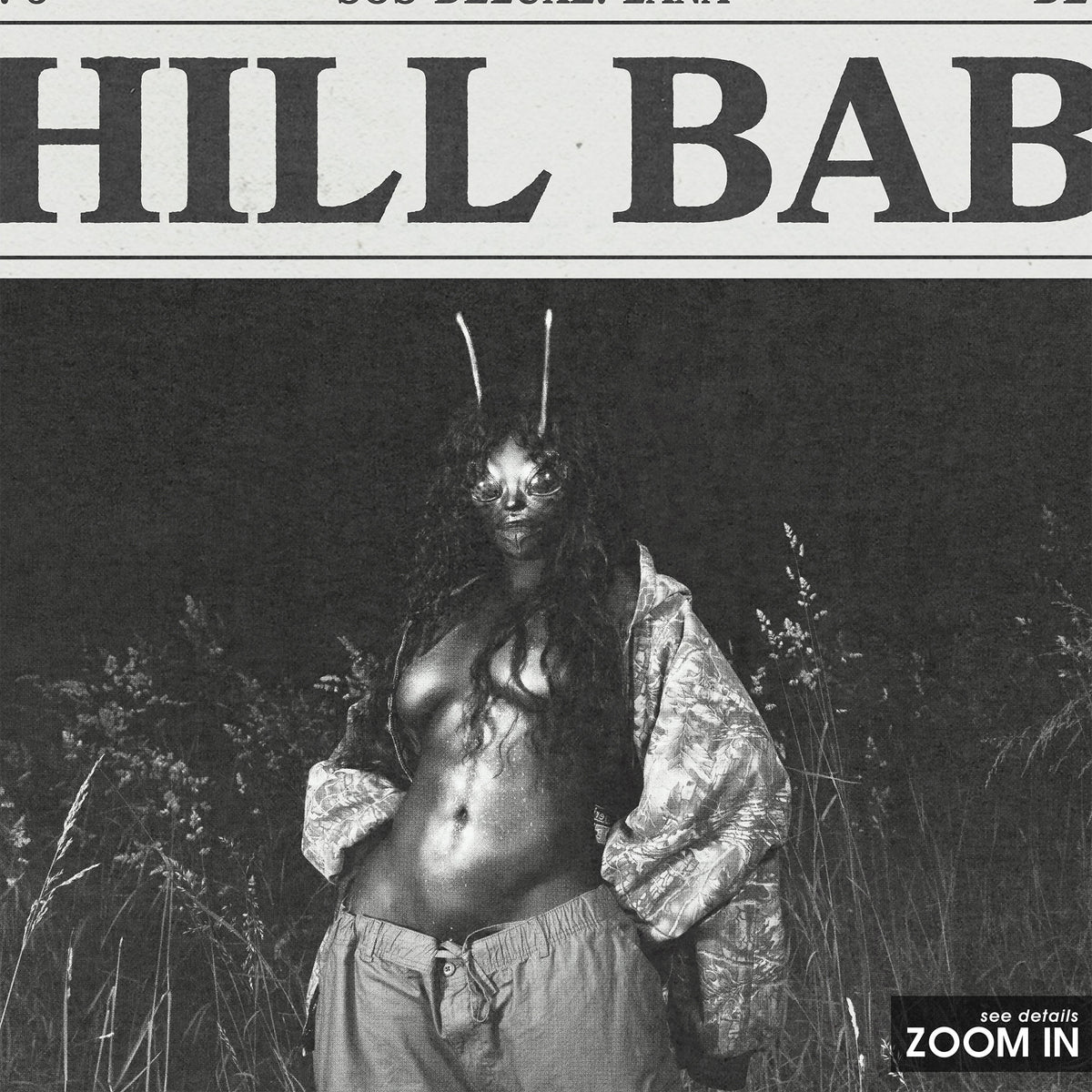 SZA Chill Baby newspaper poster — close-up detail