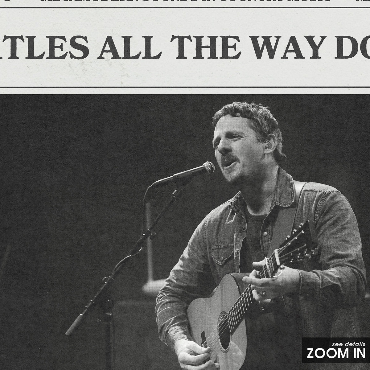 Sturgill Simpson Turtles All the Way Down newspaper poster — close-up detail