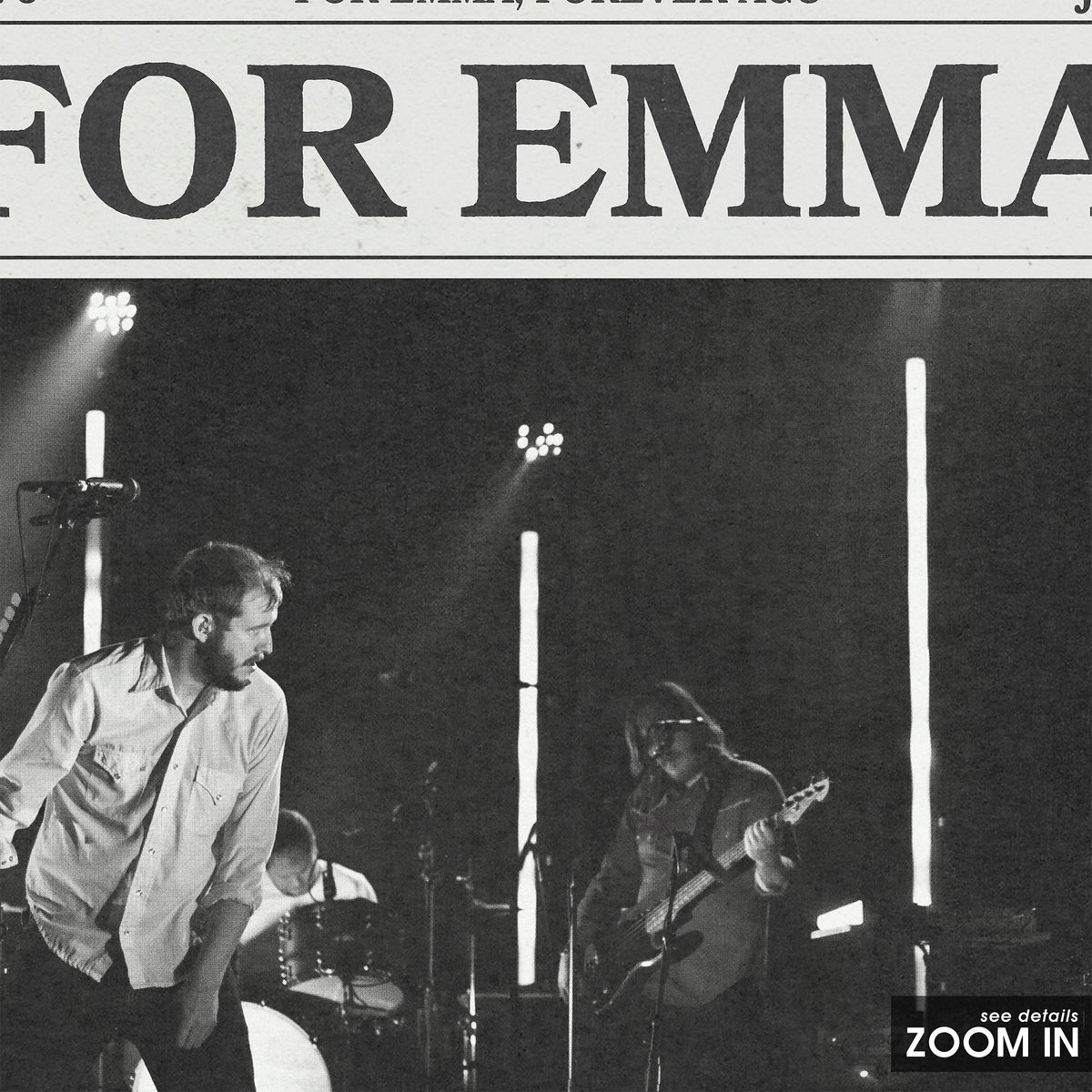 Bon Iver For Emma newspaper poster — close-up detail