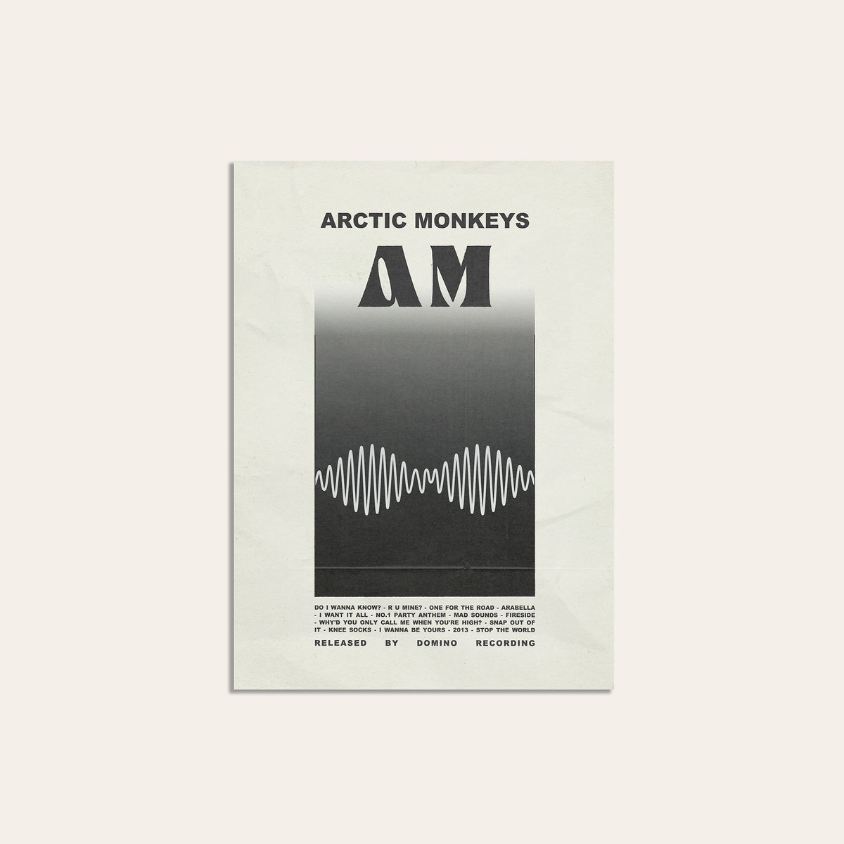 Arctic Monkeys AM newspaper poster — unframed print