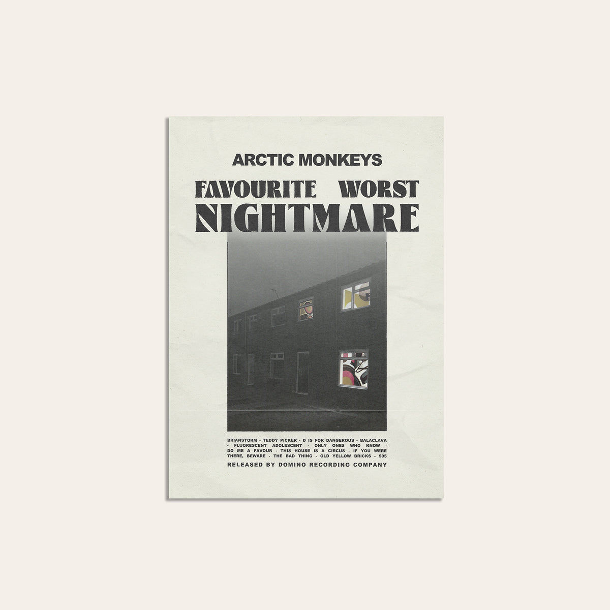 Arctic Monkeys Favourite Worst Nightmare newspaper poster — unframed print