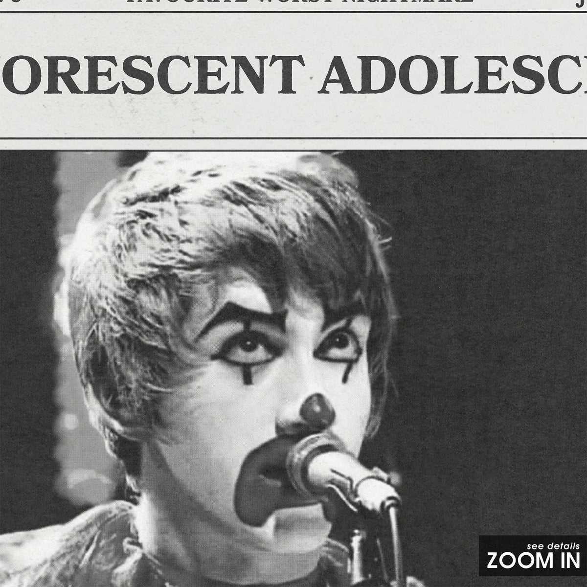 Arctic Monkeys Fluorescent Adolescent newspaper poster — close-up detail