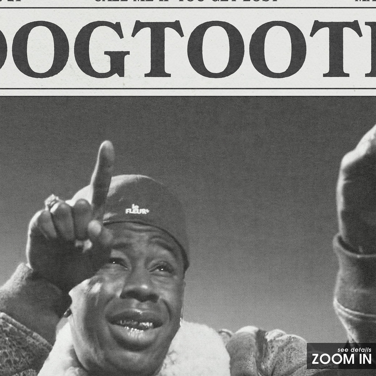 Tyler, the Creator Dogtooth newspaper poster, Raised Hands — close-up detail