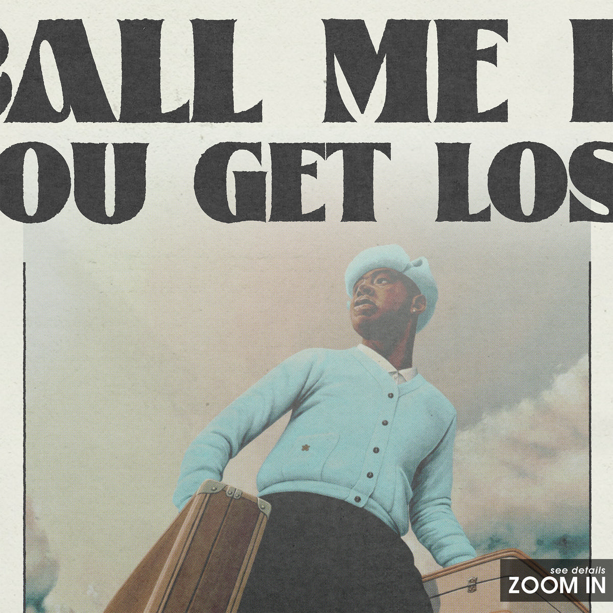 Tyler, the Creator Call Me If You Get Lost newspaper poster — close-up detail