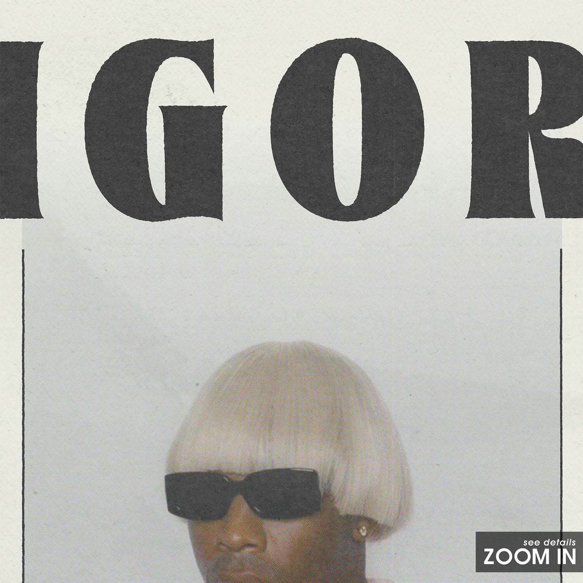 Tyler, the Creator Igor newspaper poster, Blond Portrait — close-up detail